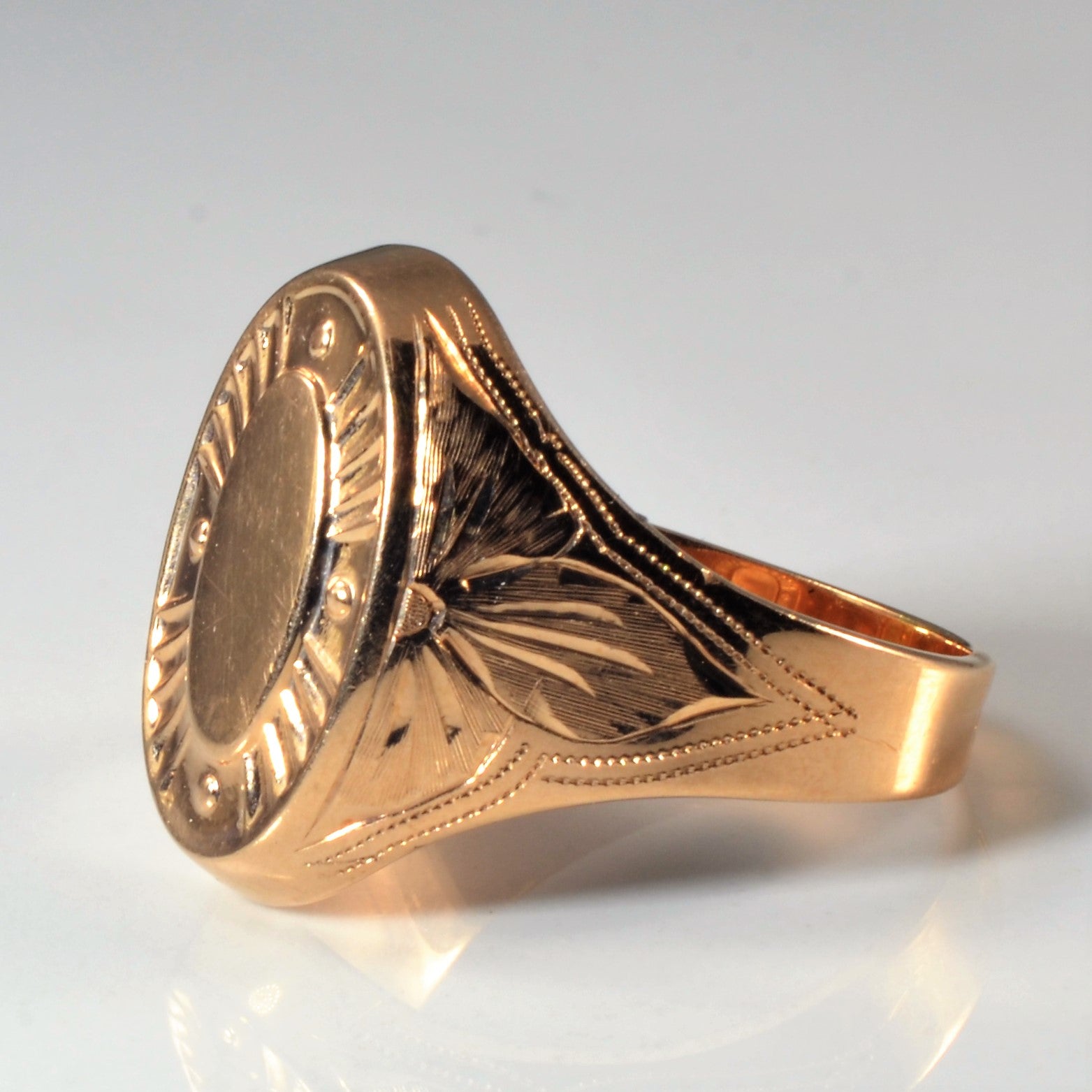 Rose Gold Textured Signet Ring | SZ 11.25 |