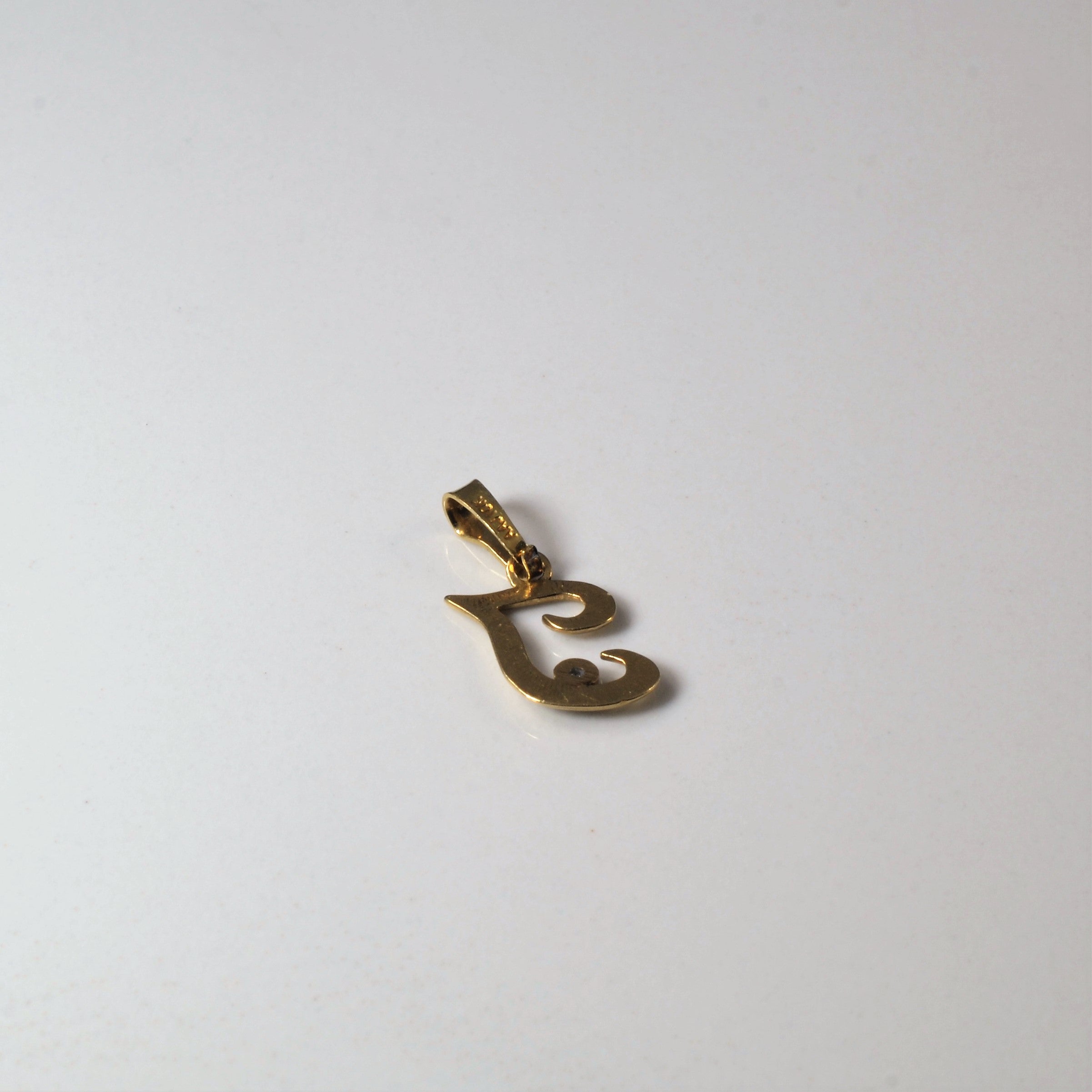 Diamond Initial 'T' Pendant | 0.005ct |