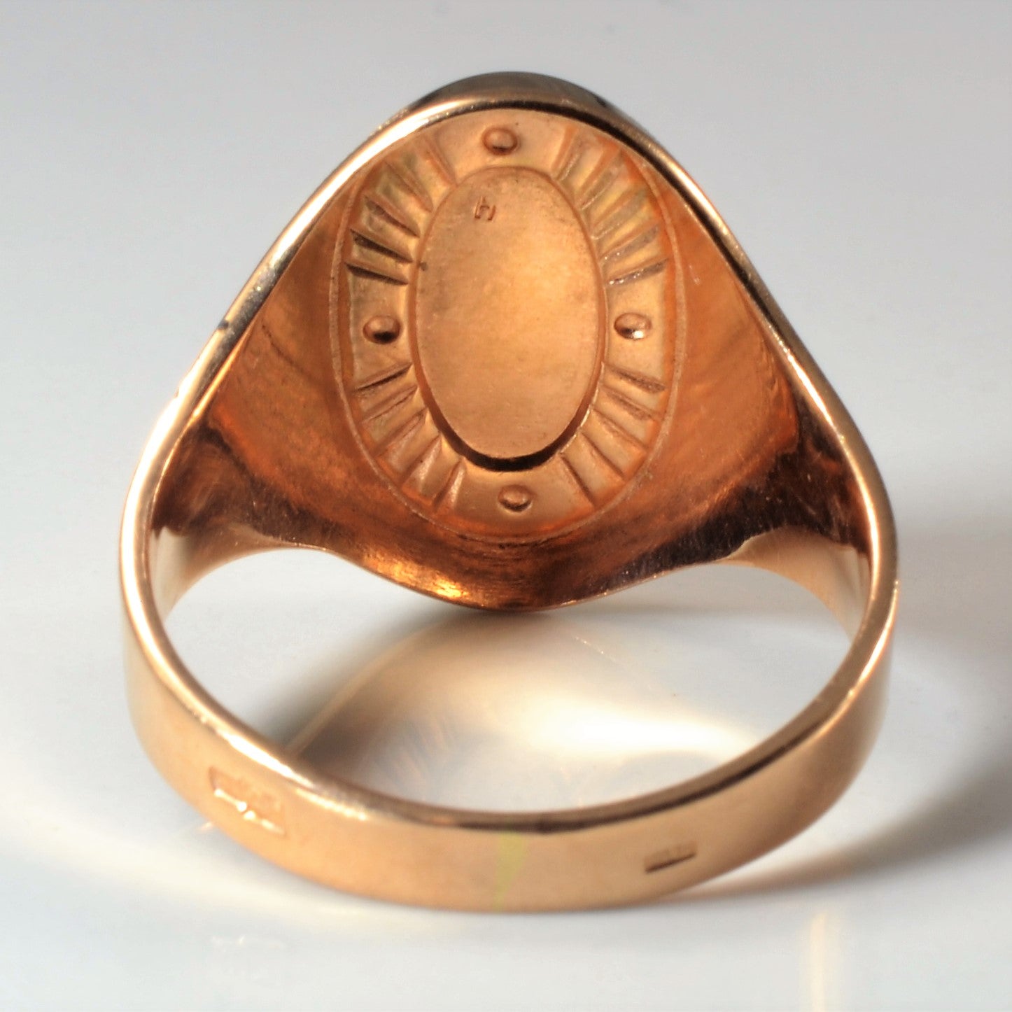 Rose Gold Textured Signet Ring | SZ 11.25 |