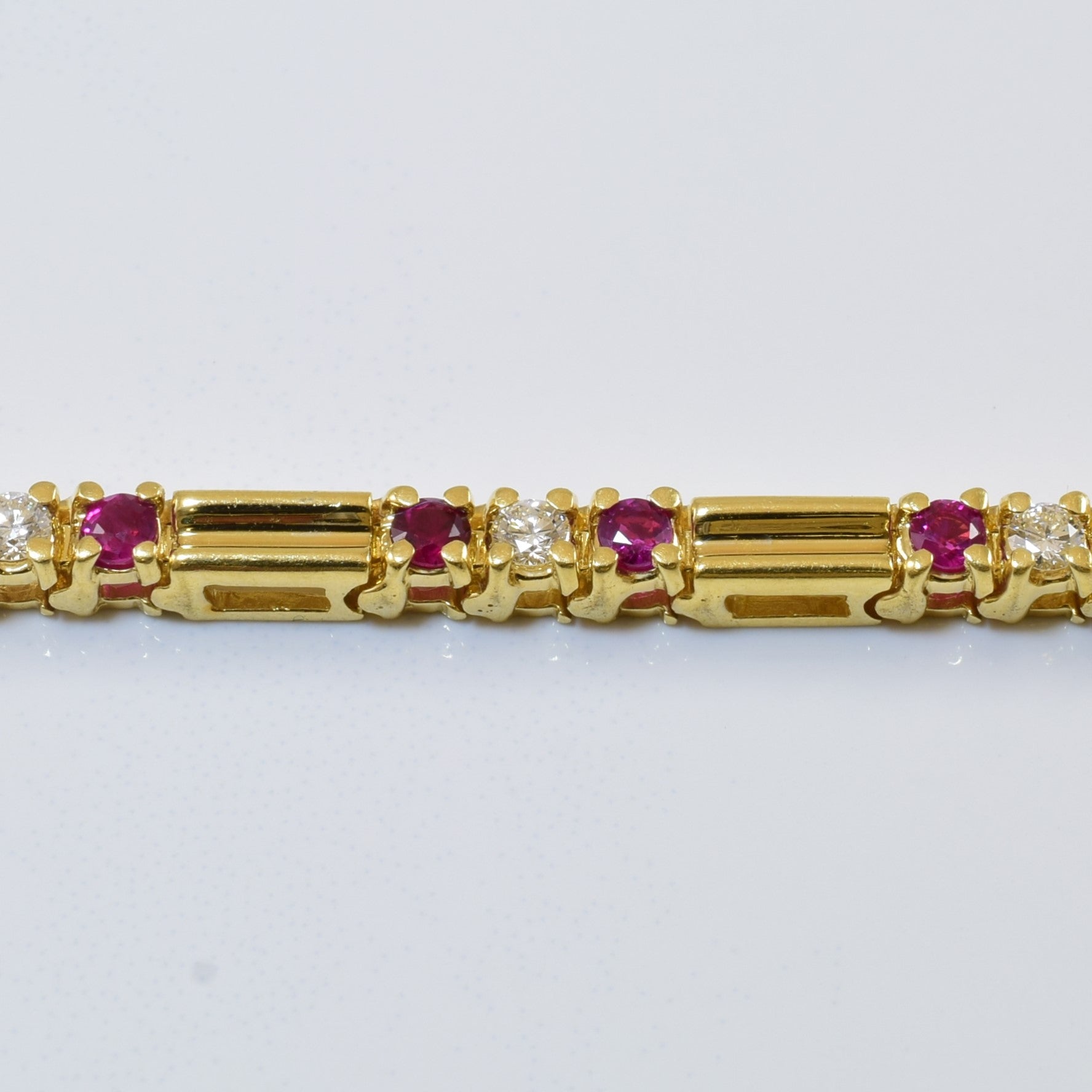 Ruby & Diamond Station Bracelet | 0.36ctw, 0.15ctw | 7.25" |