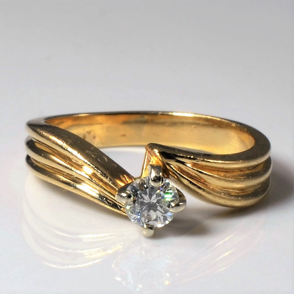 Bypass Solitaire Diamond Ring | 0.19ct | SZ 4.5 |