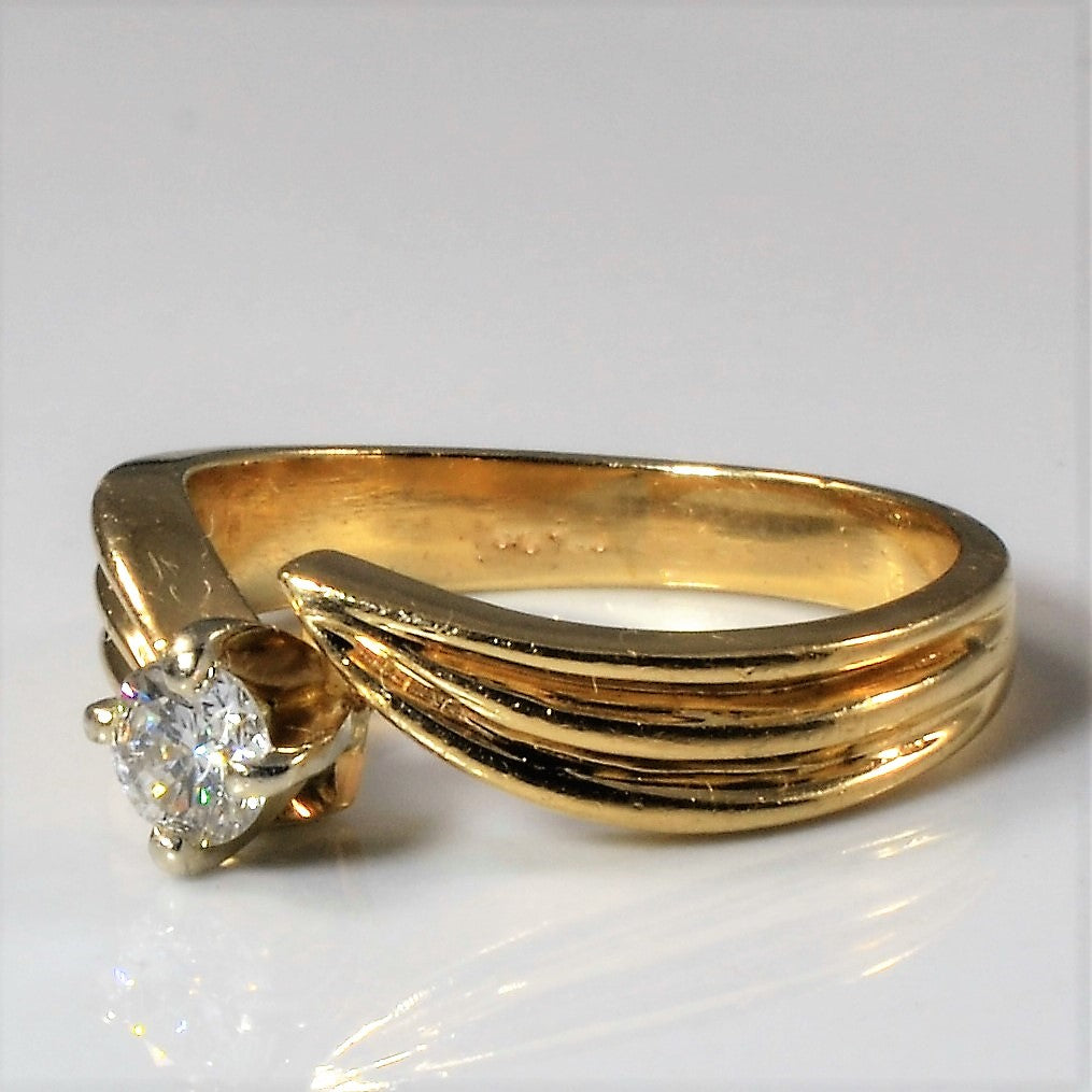Bypass Solitaire Diamond Ring | 0.19ct | SZ 4.5 |