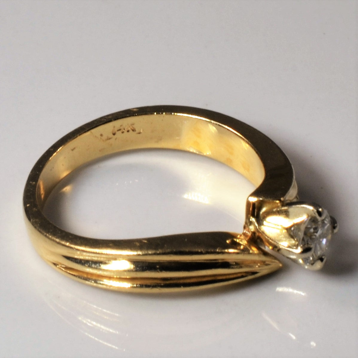 Bypass Solitaire Diamond Ring | 0.19ct | SZ 4.5 |