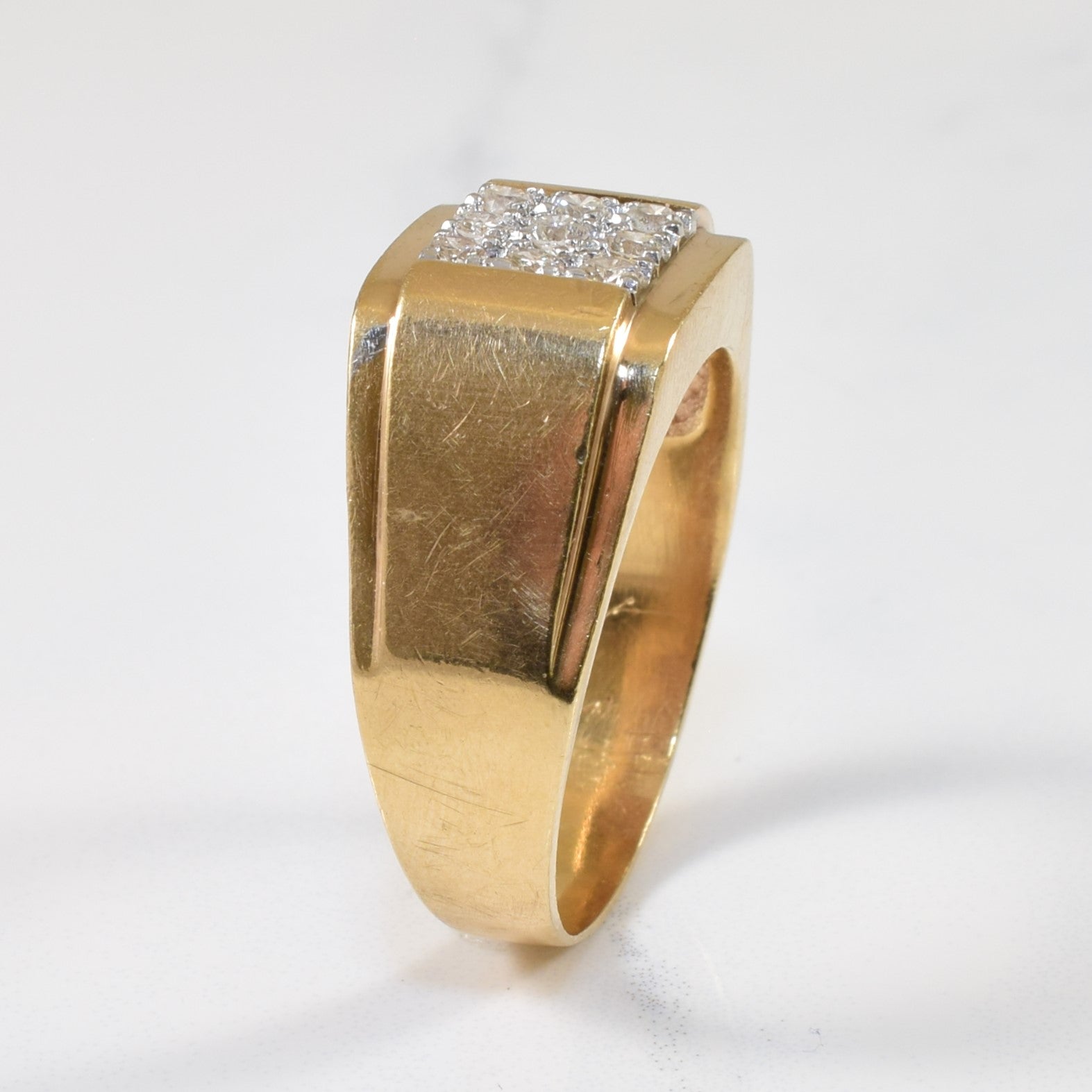 Pave Set Diamond Grid Ring | 0.40ctw | SZ 12.75 |