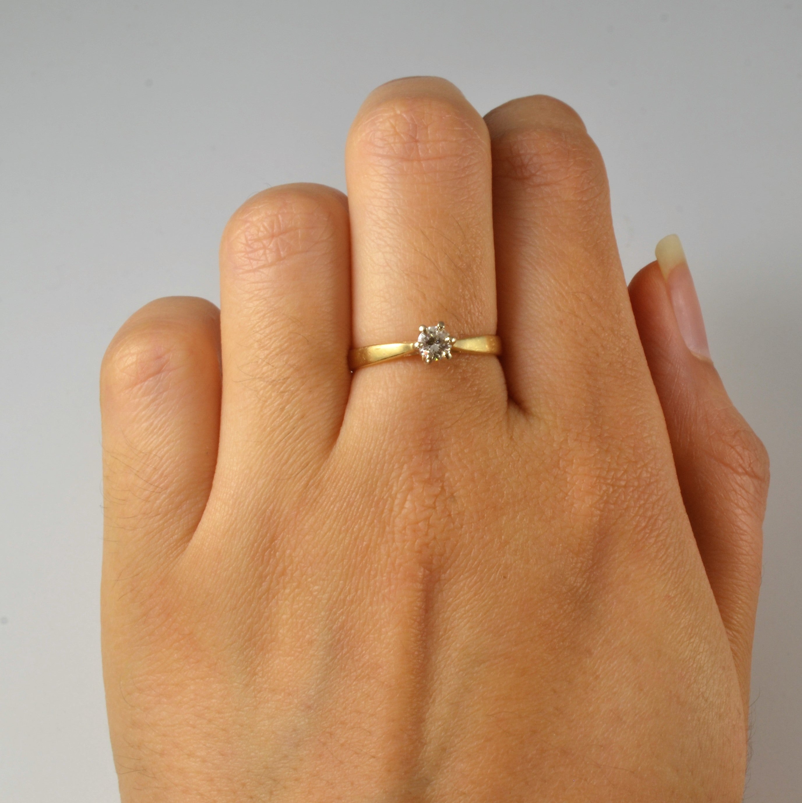 Six Prong Solitaire Diamond Ring | 0.22ct | SZ 7 |