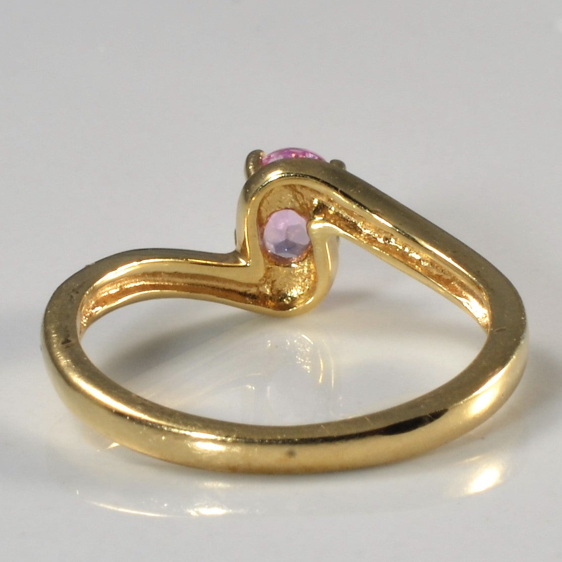 Bypass Synthetic Sapphire & Diamond Ring | 0.36ct, 0.01ct| SZ 5|