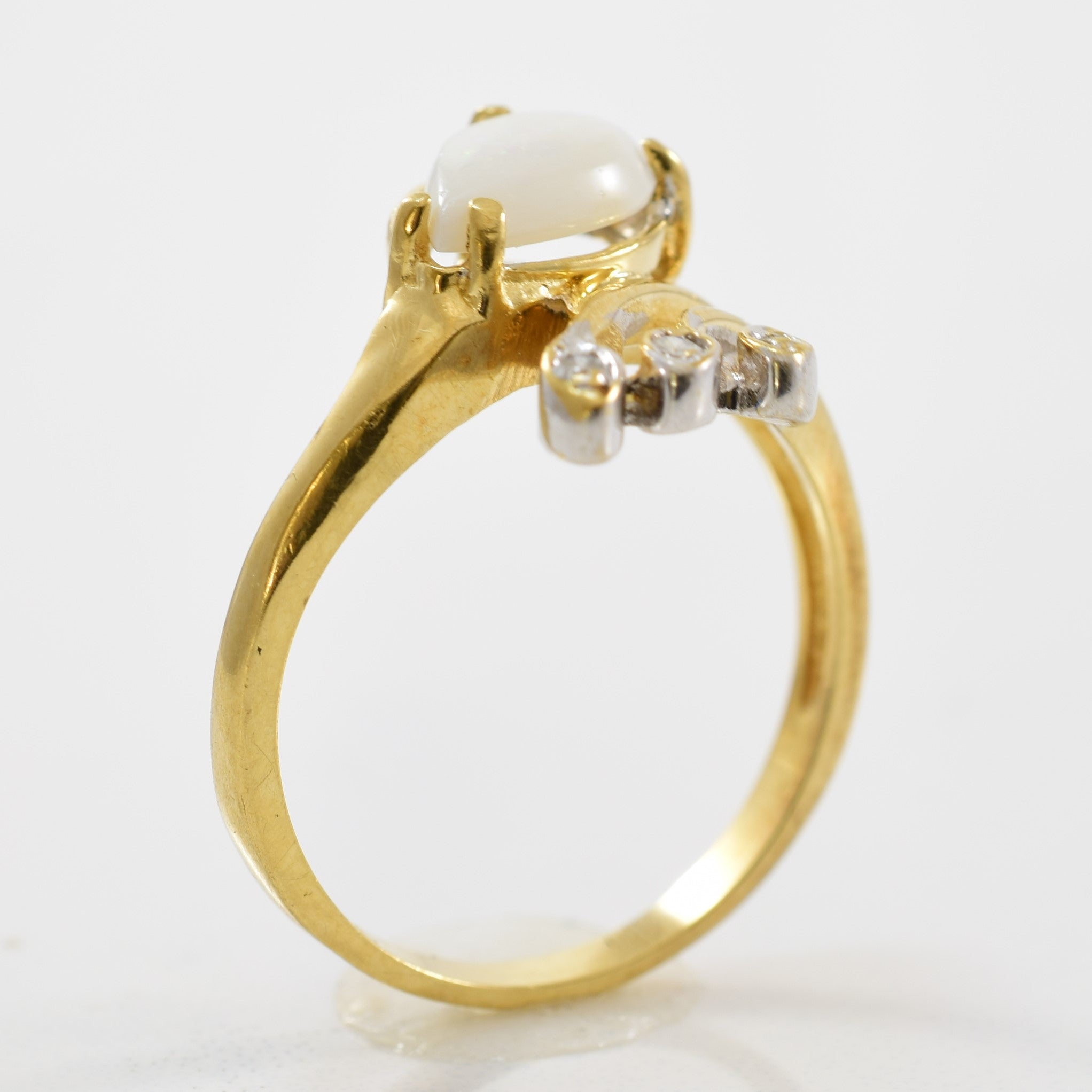 Opal & Diamond Bypass Ring | 0.03ctw, 0.60ct | SZ 6.25 |