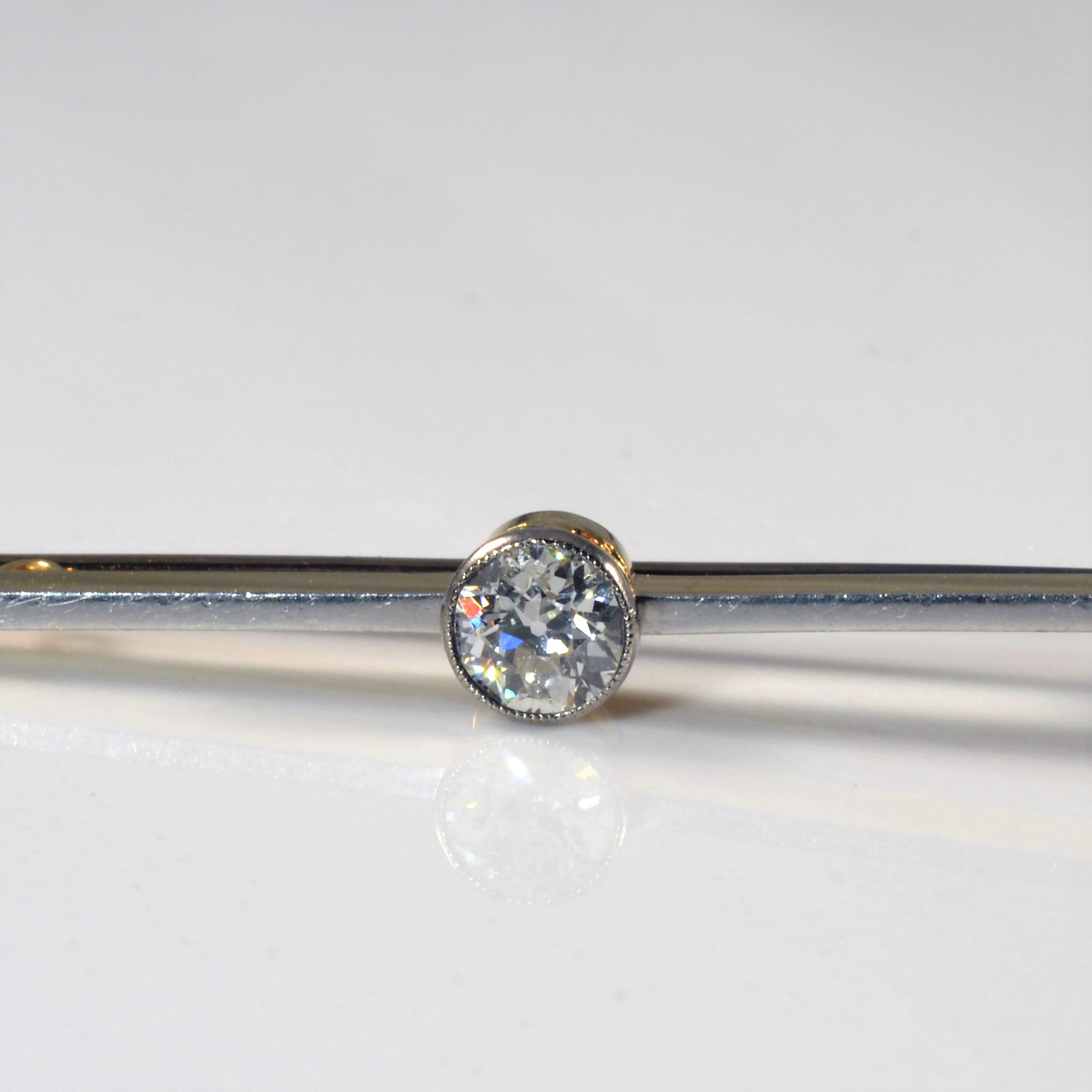 Broche ancienne européenne en or et diamant | 0,60 ct |