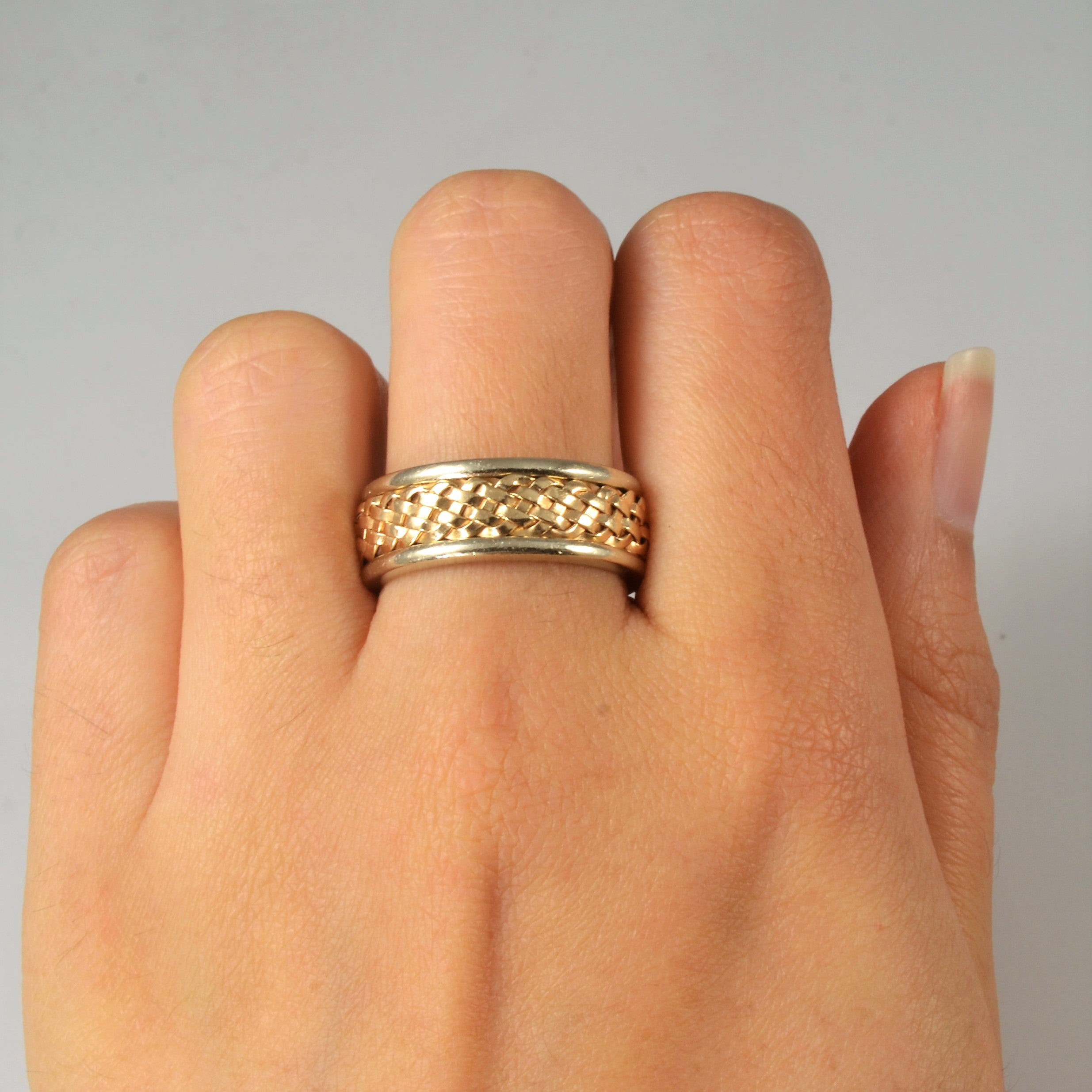 Woven Two Tone Gold Band | SZ 8.5 |