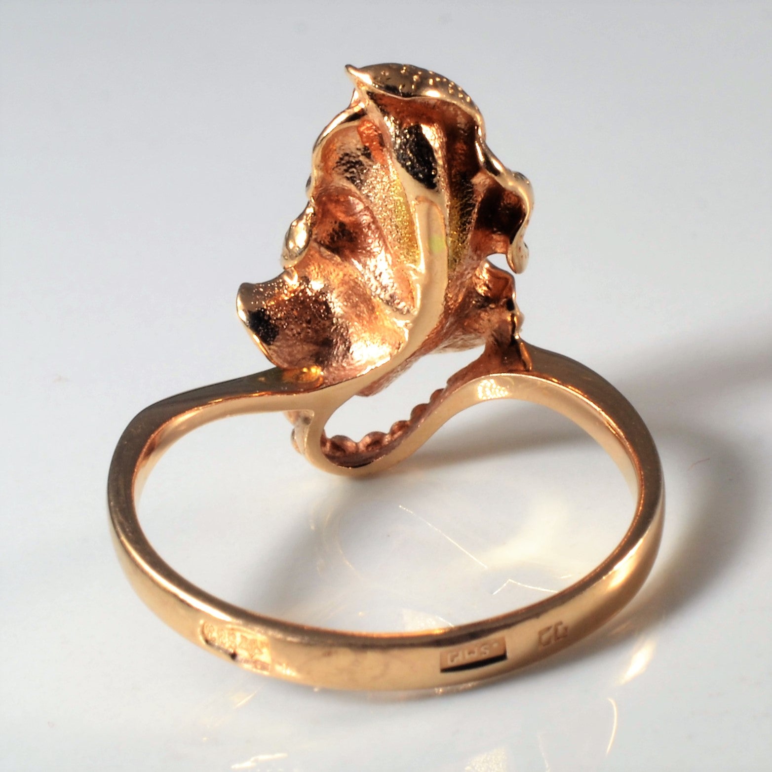 1985 Soviet Rose Gold Leaf Ring | SZ 9.25 |