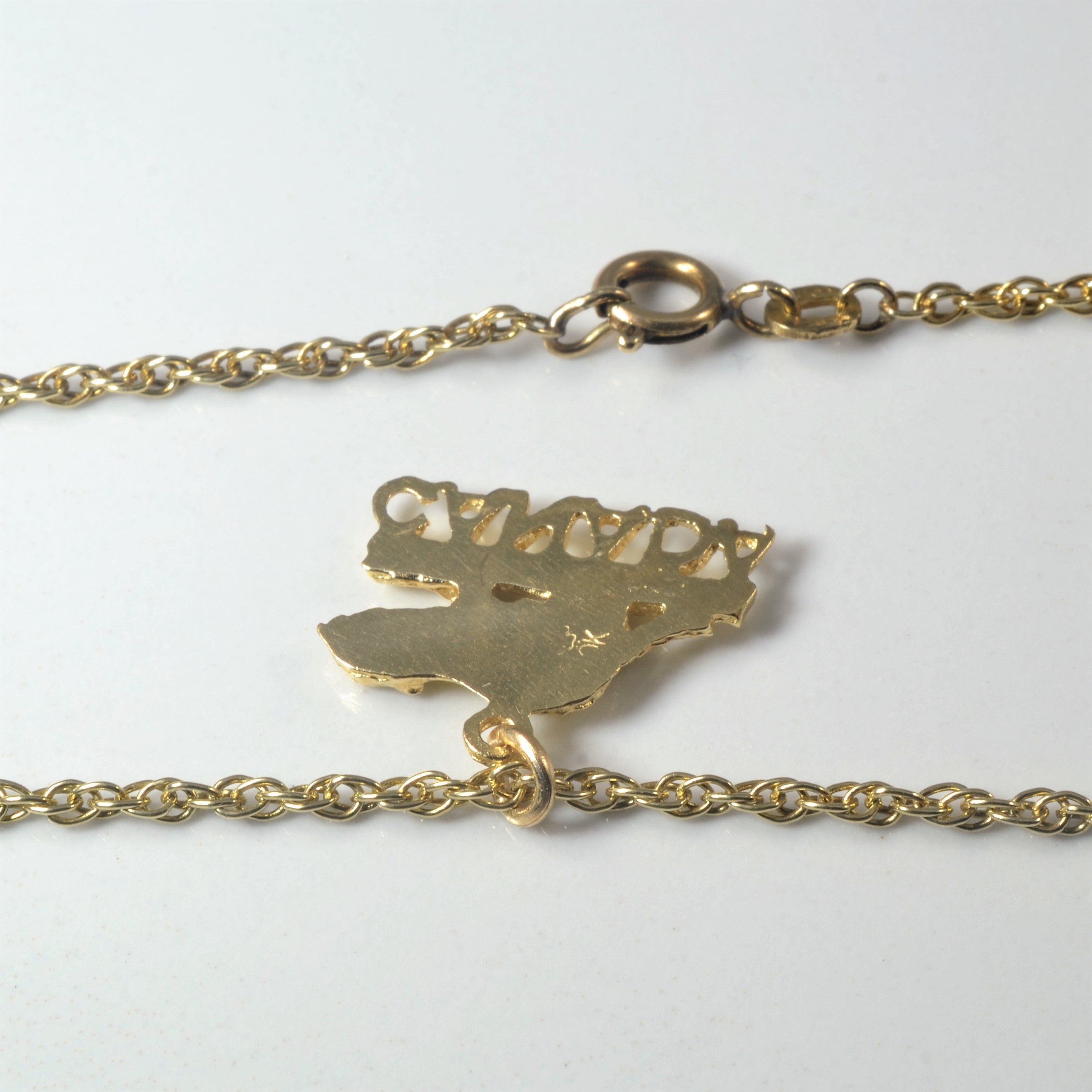 Yellow Gold Canada Beaver Necklace | 22" |