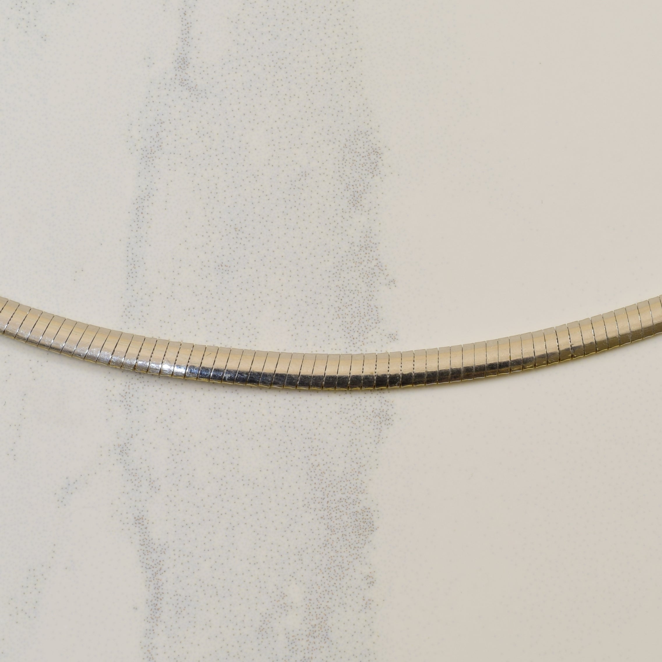 Reversible White and Yellow Gold Gold Omega Chain | 17" |