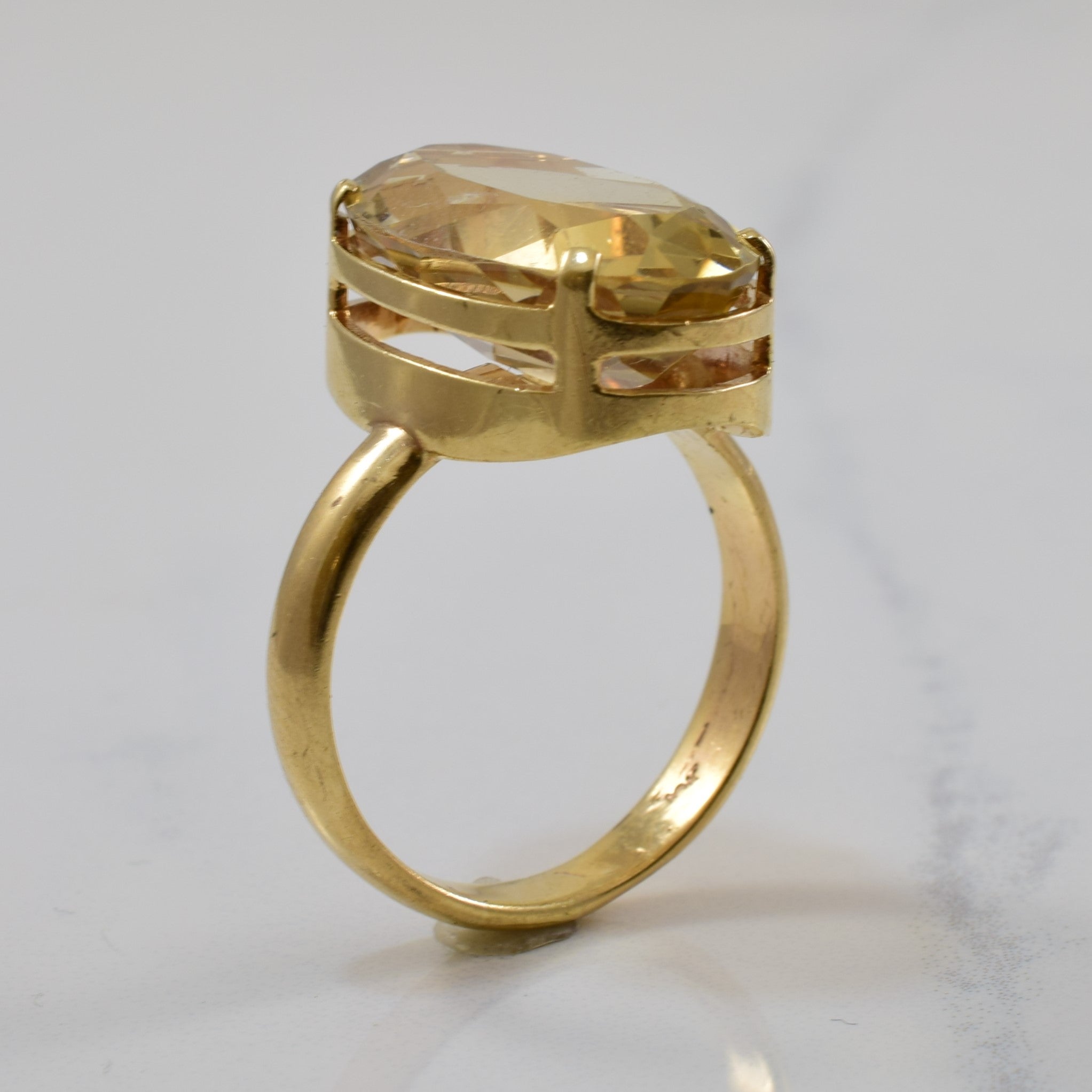 Oval Citrine Cocktail Ring | 11.80ct | SZ 10 |