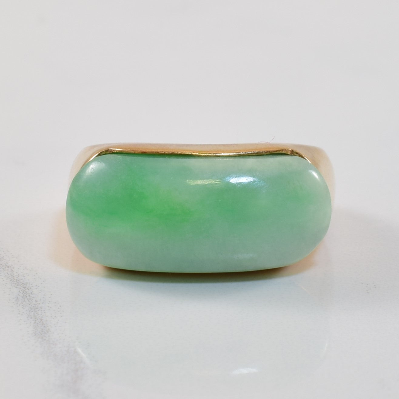 Curved Jadeite Cabochon Ring | 8.00ct | SZ 8.5 |
