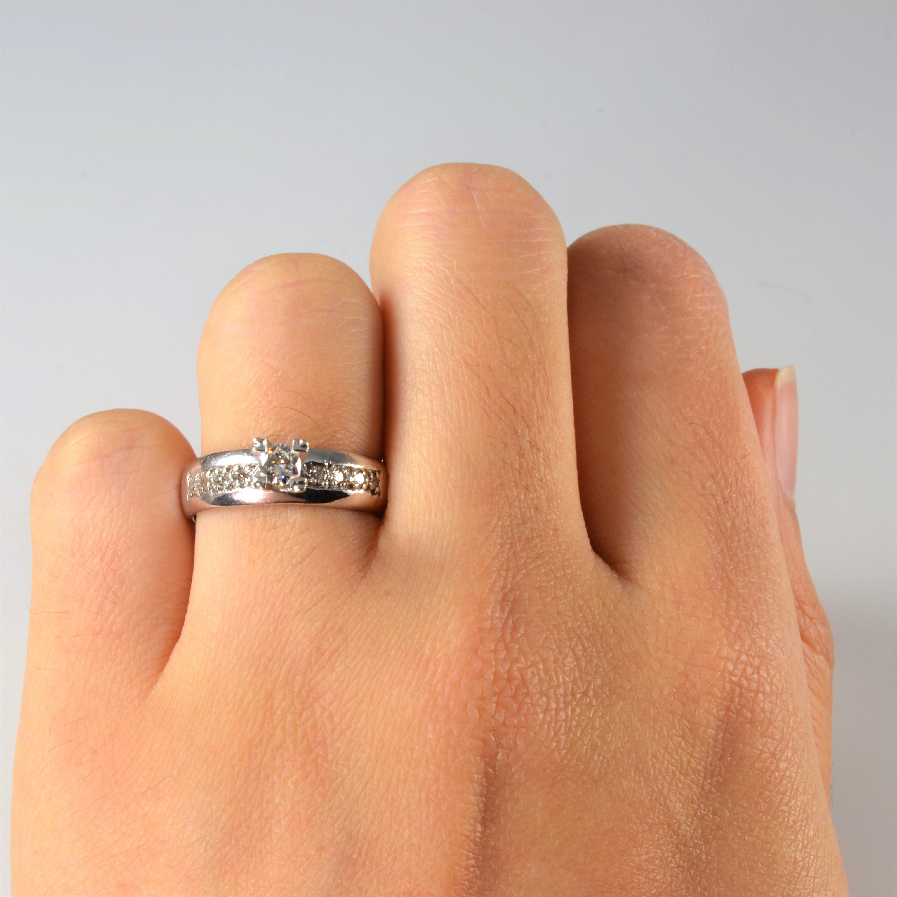 High Set Diamond Engagement Ring | 0.24ctw | SZ 6.5 |