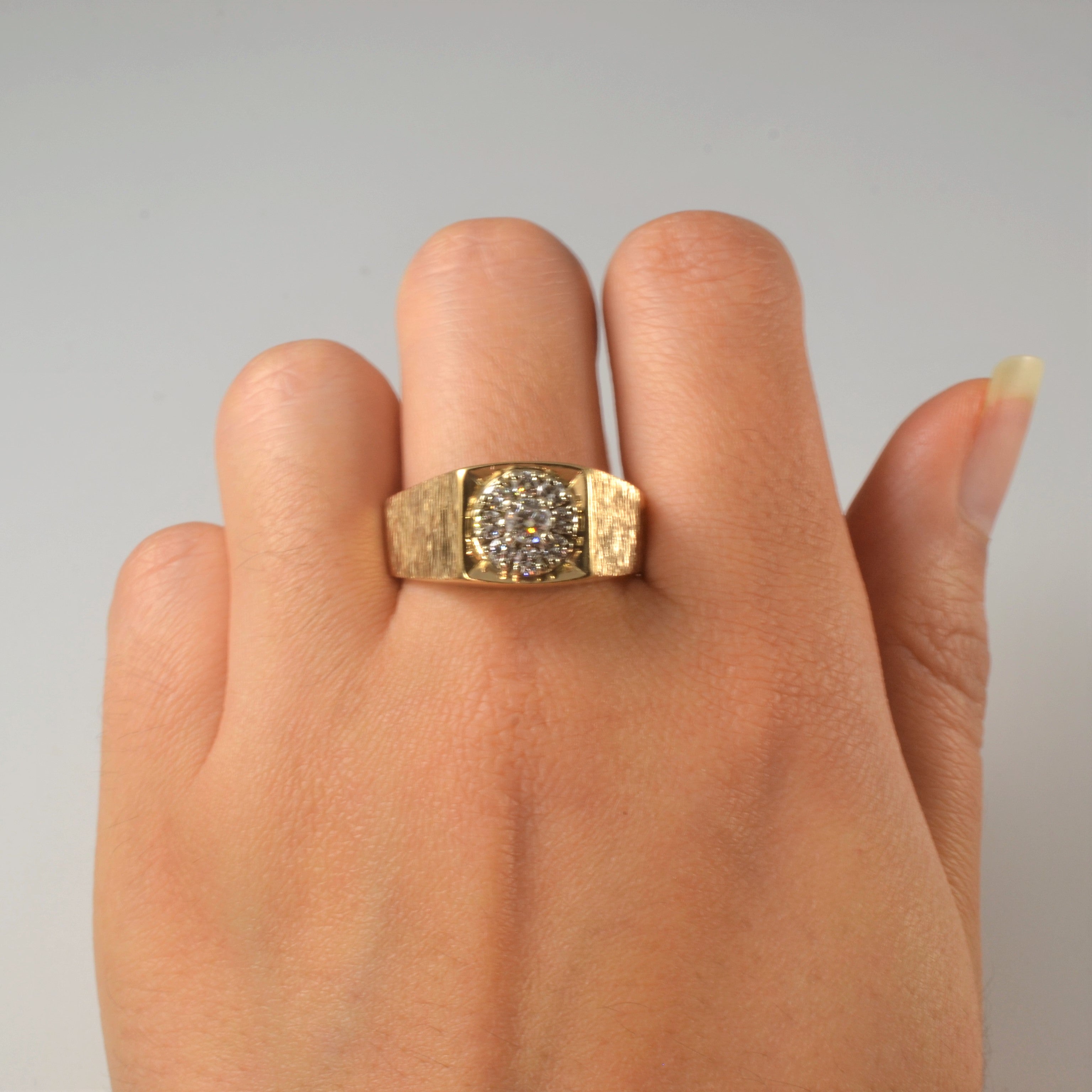Brushed Diamond Cluster Ring | 0.43ctw | SZ 11.5 |