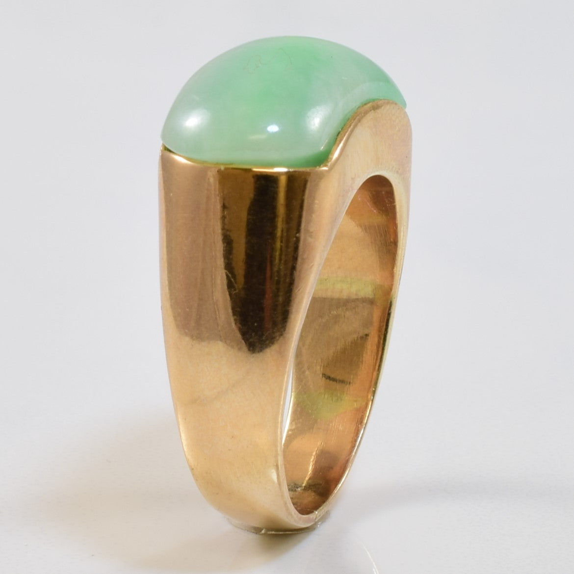 Curved Jadeite Cabochon Ring | 8.00ct | SZ 8.5 |
