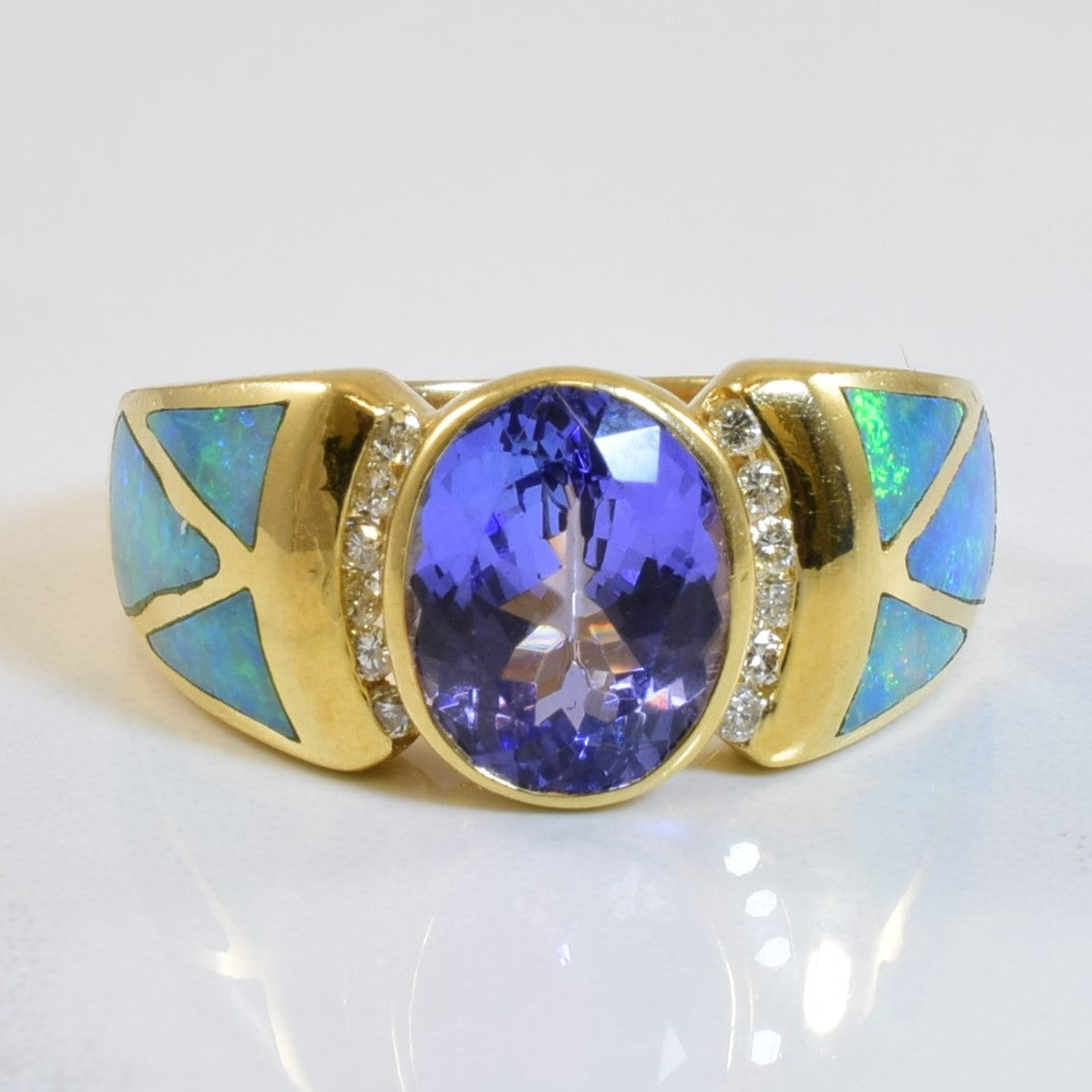 Mixed Gem Inlay Ring | 2.80ct, 1.00ctw, 0.12ctw | SZ 7.5 |