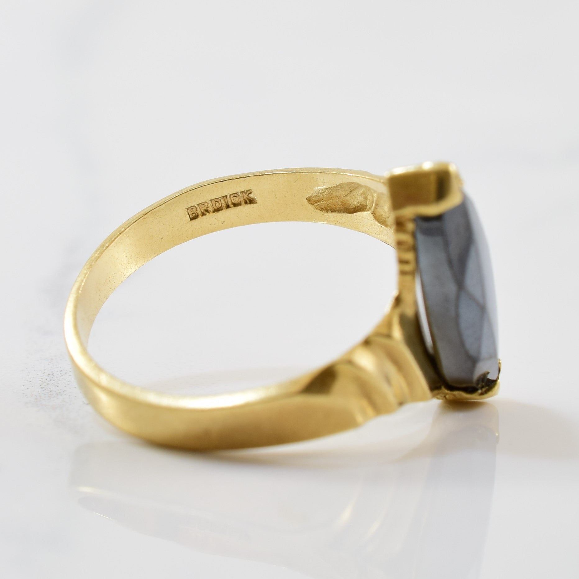 Hematite Bypass Navette Ring | 3.50ct | SZ 7.25 |
