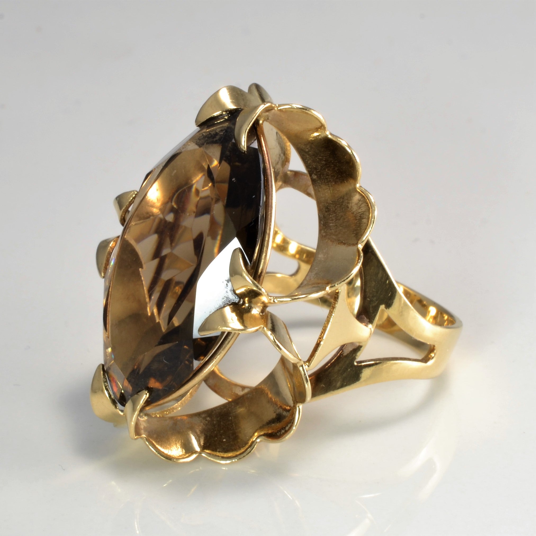 Smokey Quartz Cocktail Ring | 14.00 ct, SZ 7 |