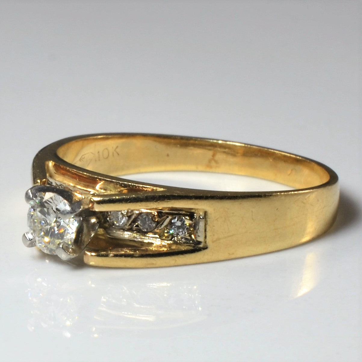 High Set Diamond Engagement Ring | 0.32ctw | SZ 8.75 |