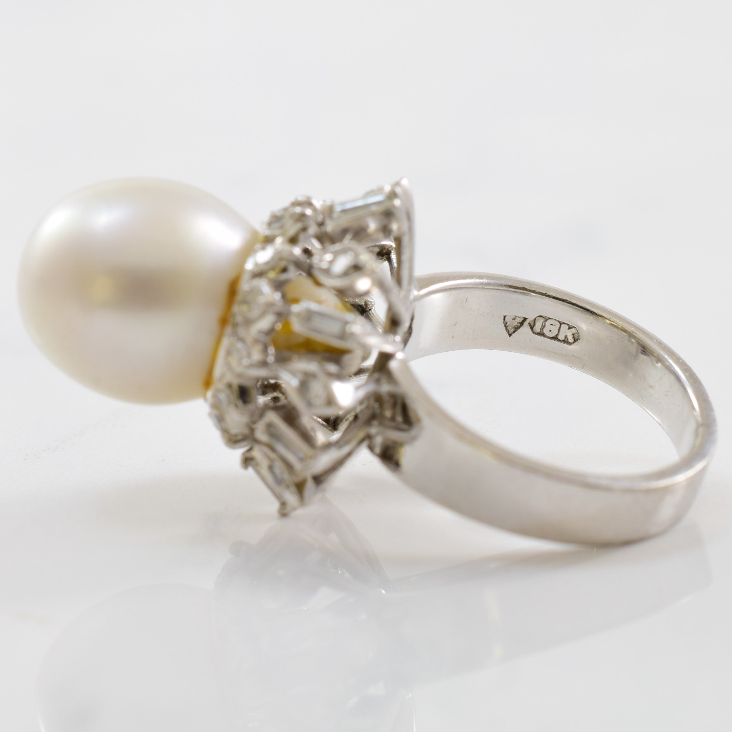Pearl & Diamond Cocktail Ring | 0.38ctw, 15.00ct | SZ 4.5 |