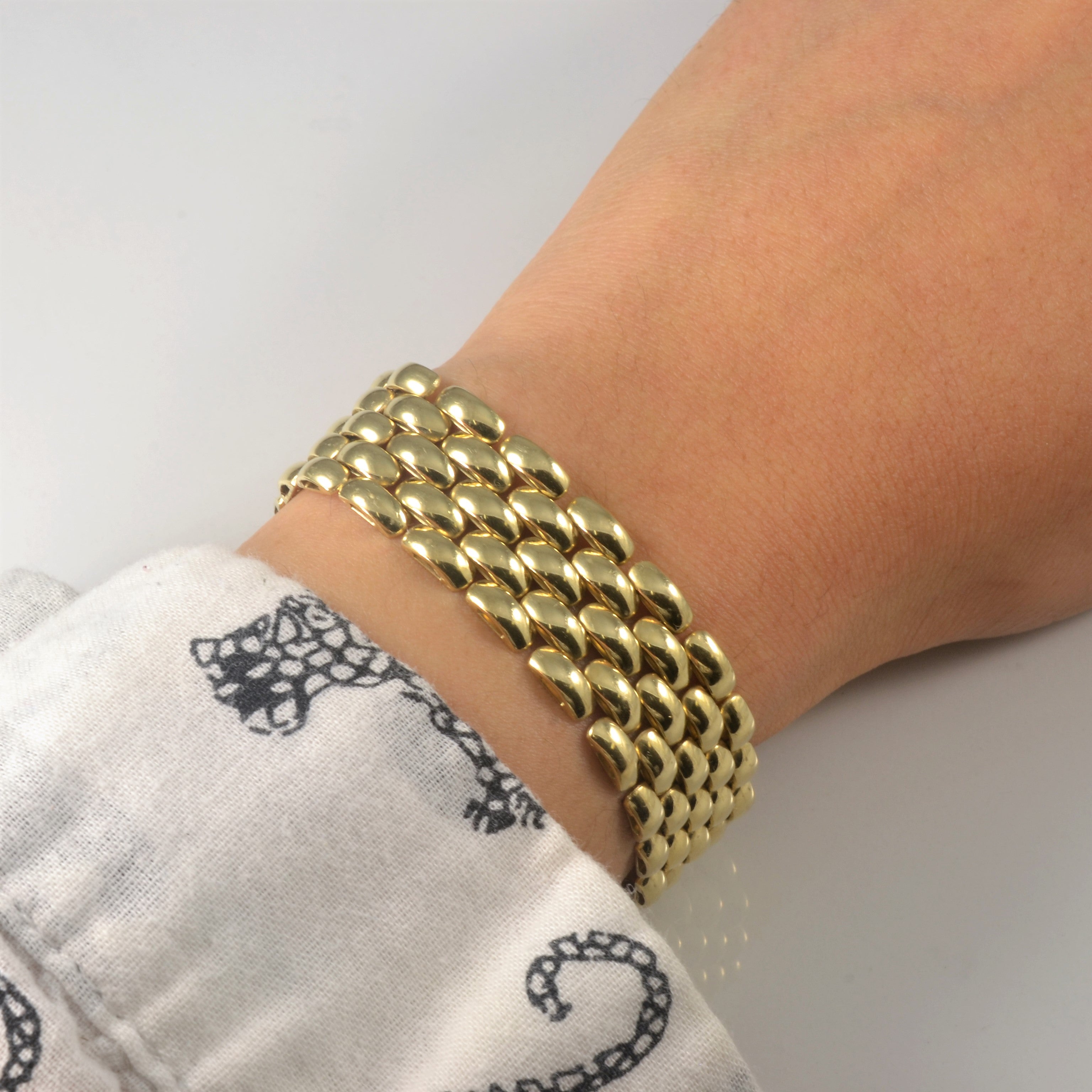 14k Yellow Gold Watch Strap Style Gold Bracelet | 7.5" |