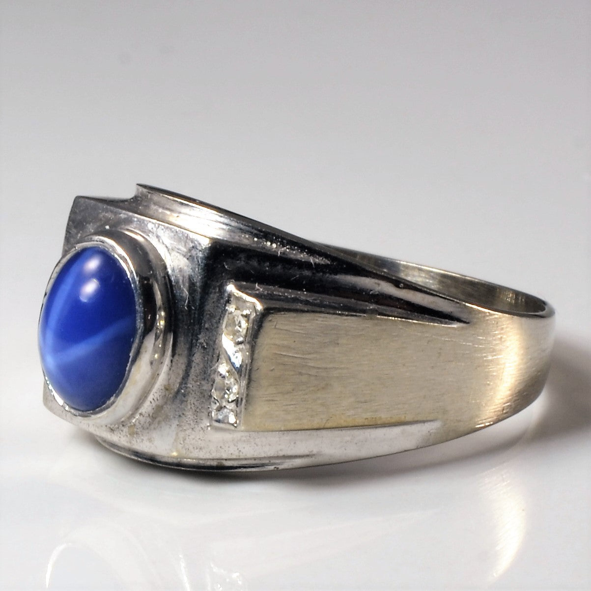 Synthetic Star Sapphire & Diamond Ring | 1.40ct, 0.03ctw | SZ 11.25 |