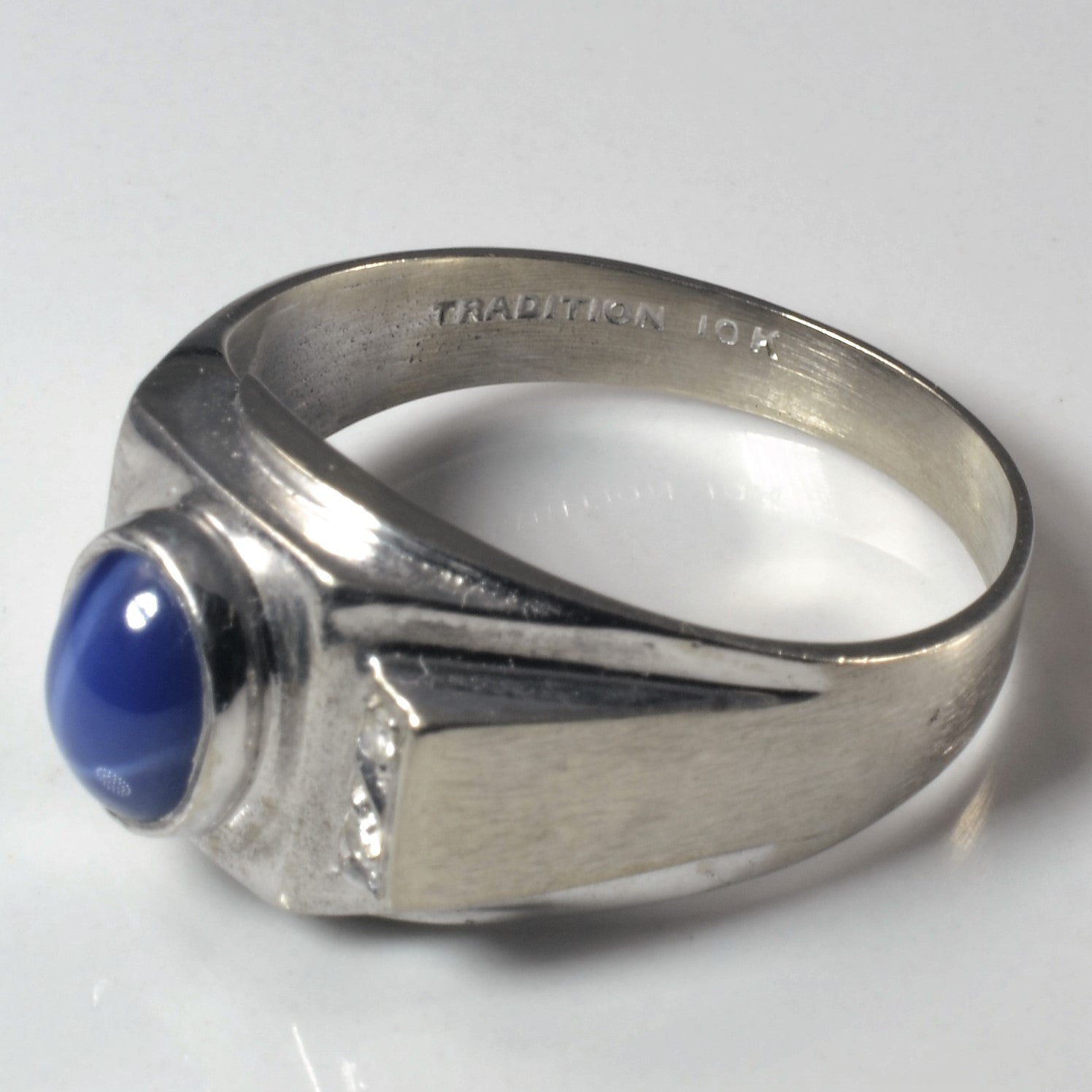 Synthetic Star Sapphire & Diamond Ring | 1.40ct, 0.03ctw | SZ 11.25 |