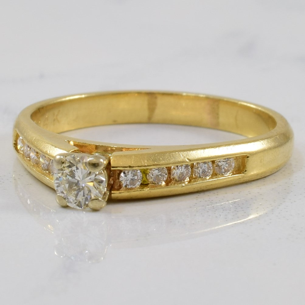 Diamond Cathedral Engagement Ring | 0.32ctw | SZ 7.25 |