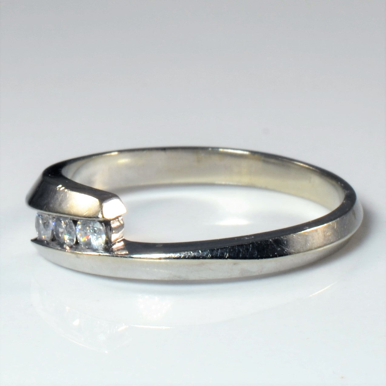 Tension Set Diamond Bypass Ring | 0.11ctw | SZ 7 |