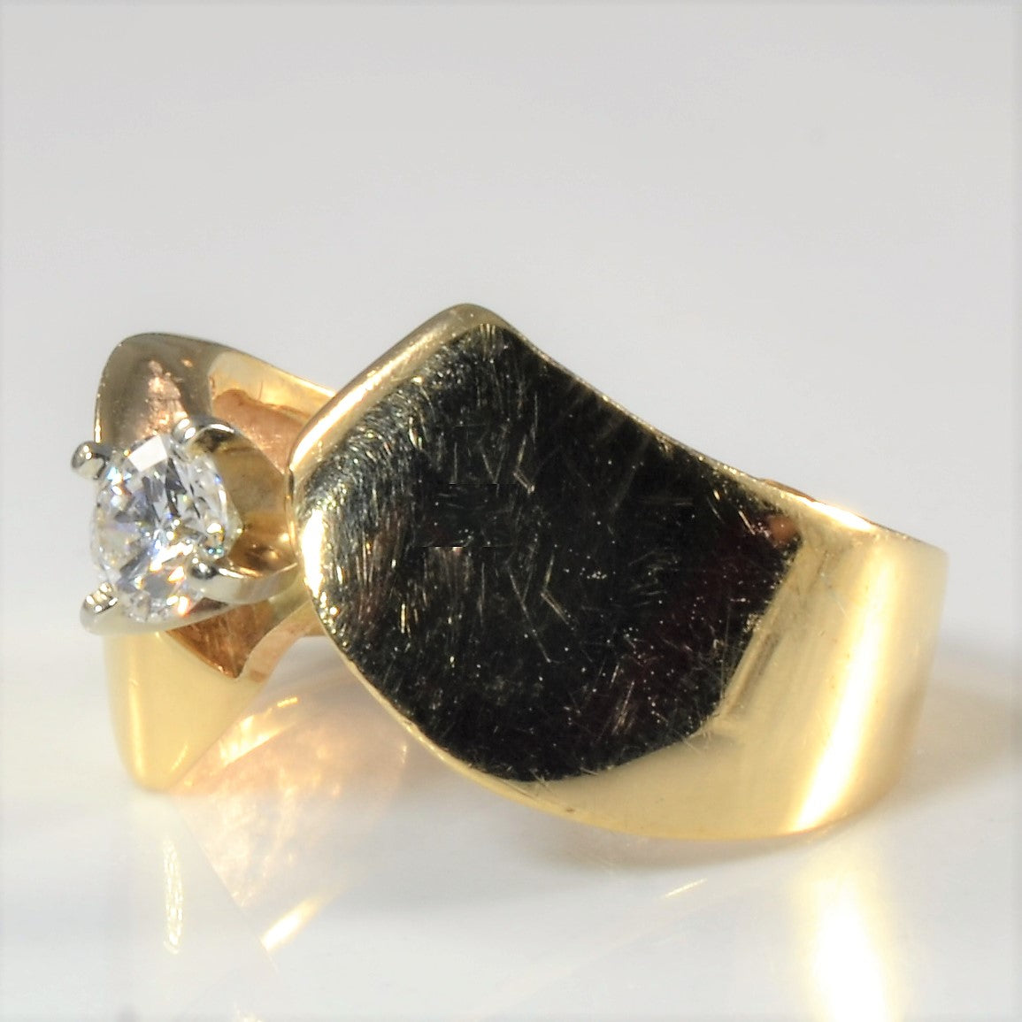 Diamond Solitaire Bypass Ring | 0.22ct | SZ 4.75 |