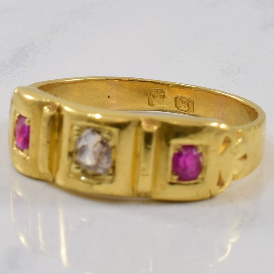 Victorian Era Diamond & Ruby Ring | 0.10ct, 0.20ctw | SZ 5 |