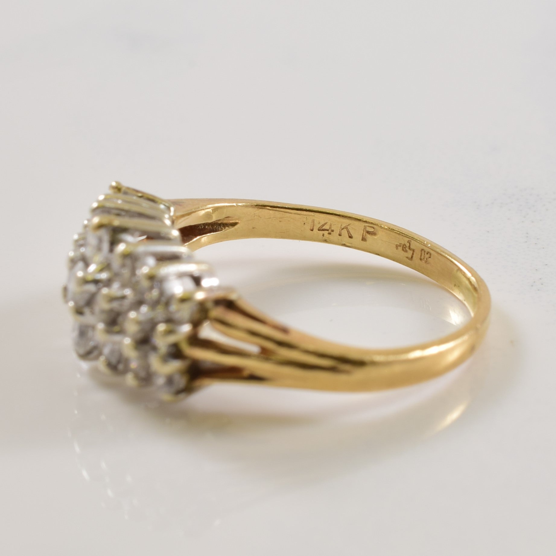 Bague à triple rangée de diamants | 0,60 ct | Taille 5,25 |