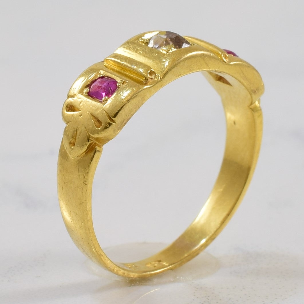 Victorian Era Diamond & Ruby Ring | 0.10ct, 0.20ctw | SZ 5 |