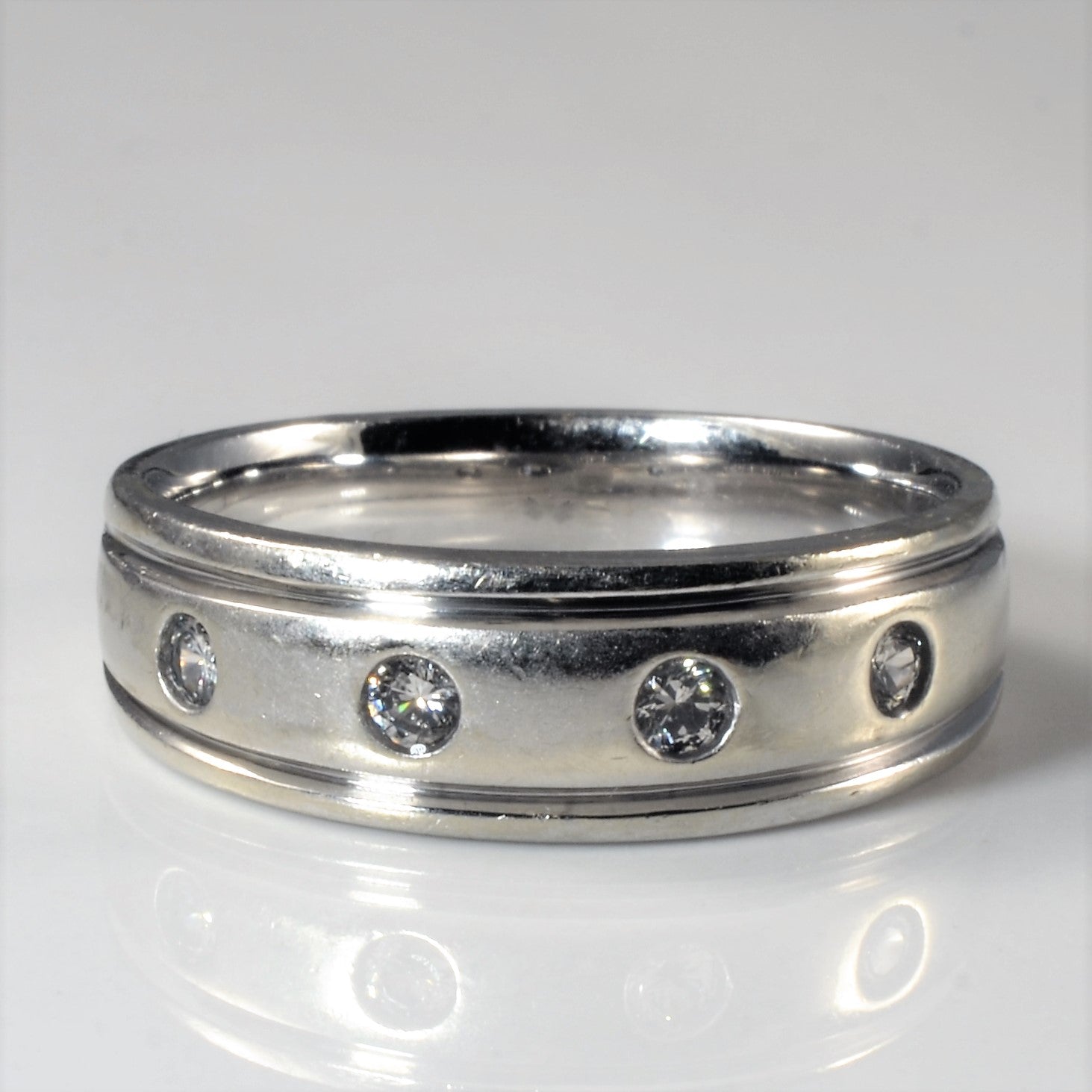 Four Stone Gypsy Set Diamond Band | 0.24ctw | SZ 10 |