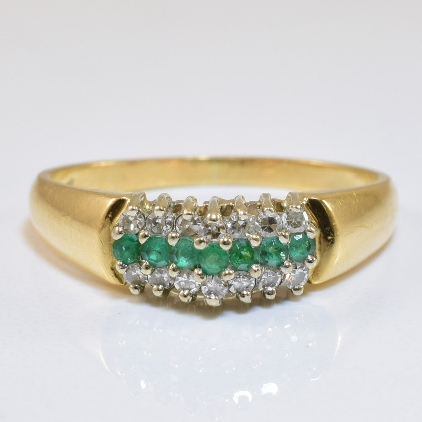 Pointed Emerald & Diamond Ring | 0.14ctw, 0.14ctw | SZ 7.5 |