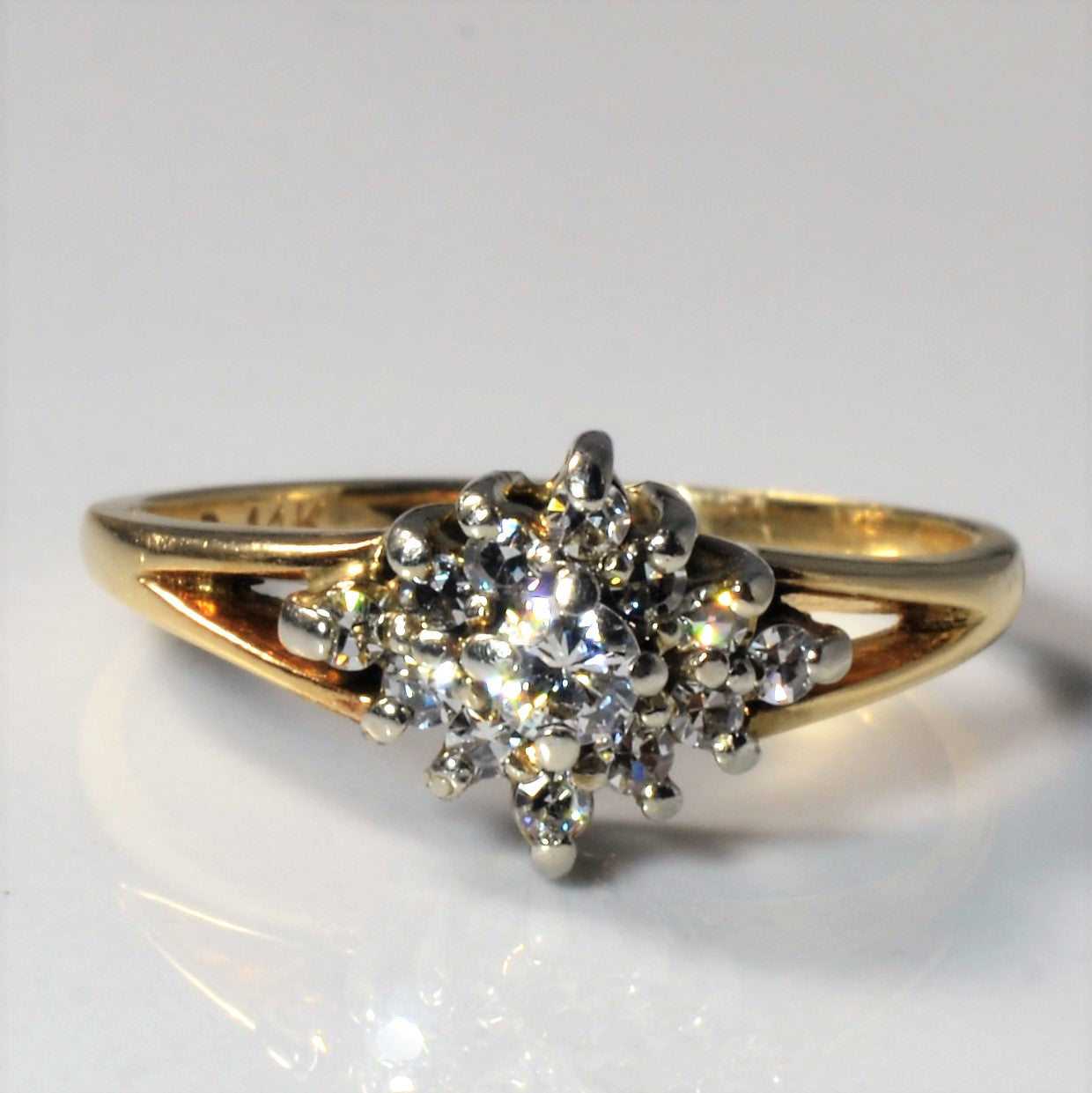 Split Shank Diamond Cluster Ring | 0.20ctw | SZ 5.5 |