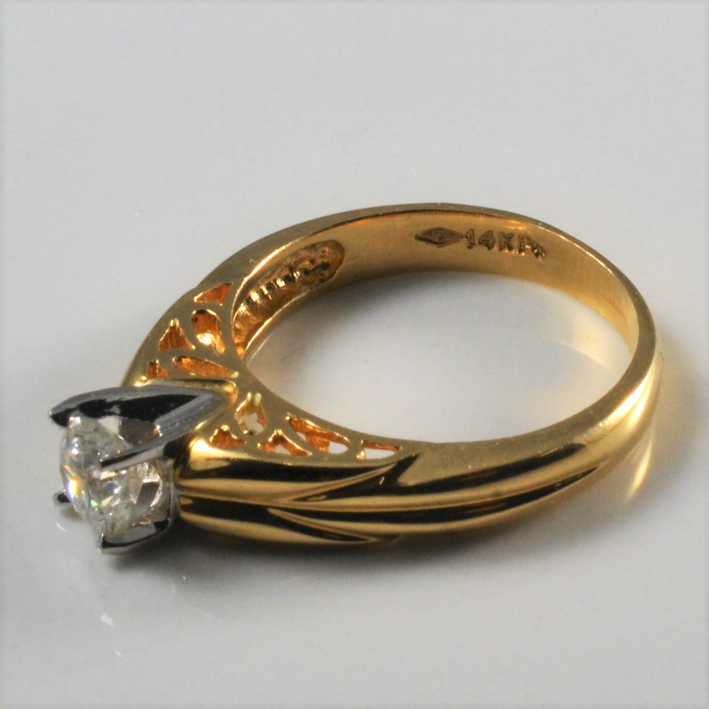High Set Cathedral Diamond Ring | 0.51ct | SZ 6.5 |
