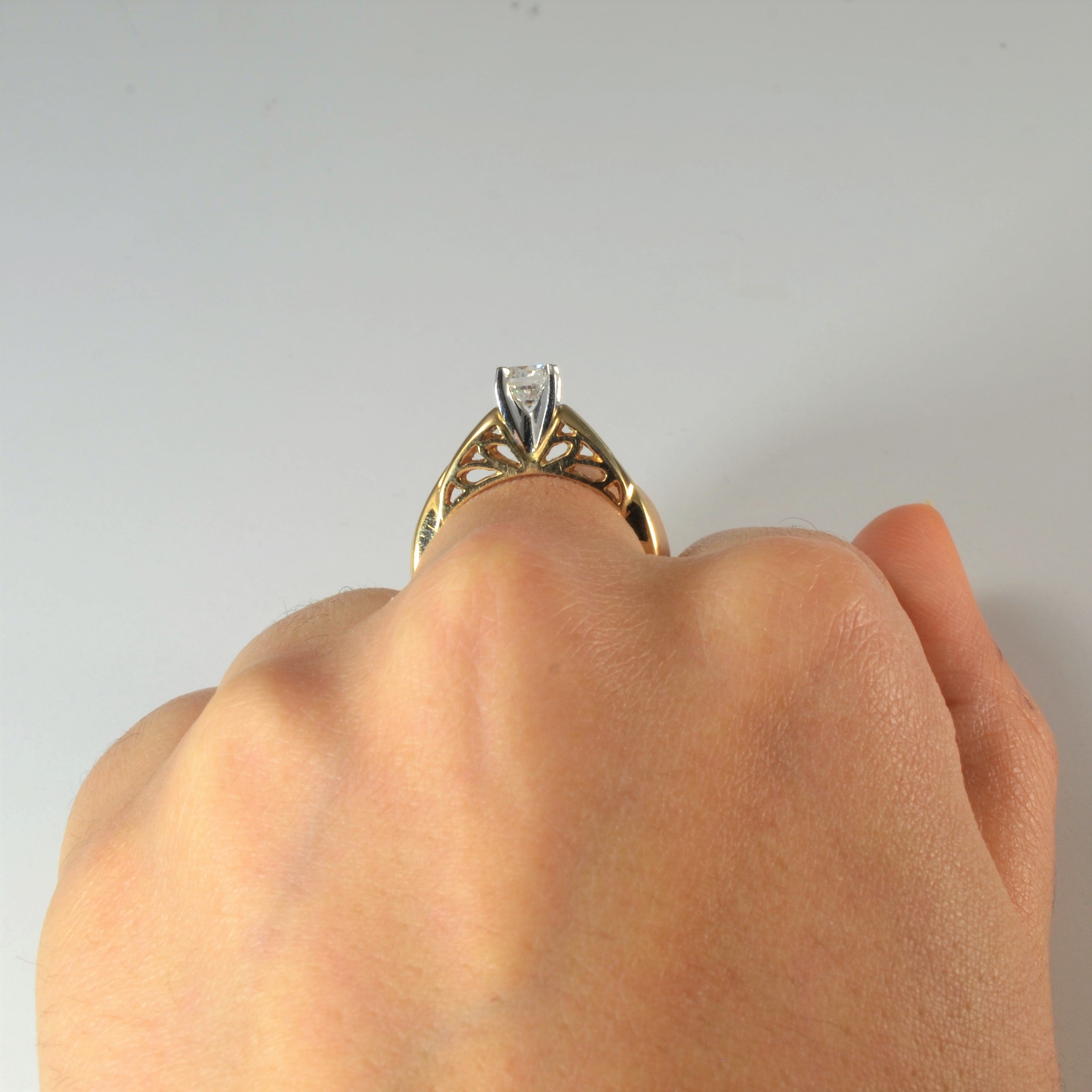 High Set Cathedral Diamond Ring | 0.51ct | SZ 6.5 |