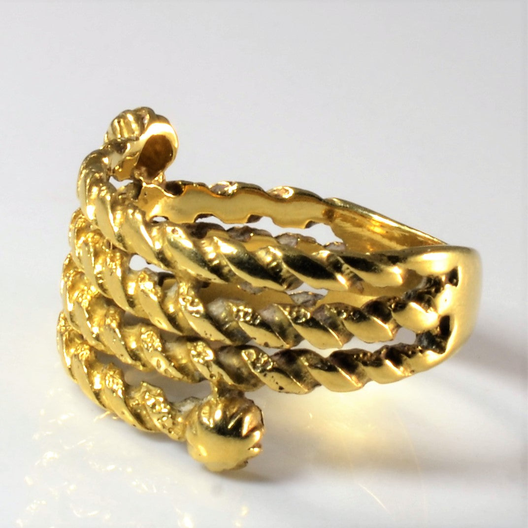 Twisted Gold Wrap Ring | SZ 6.5 |