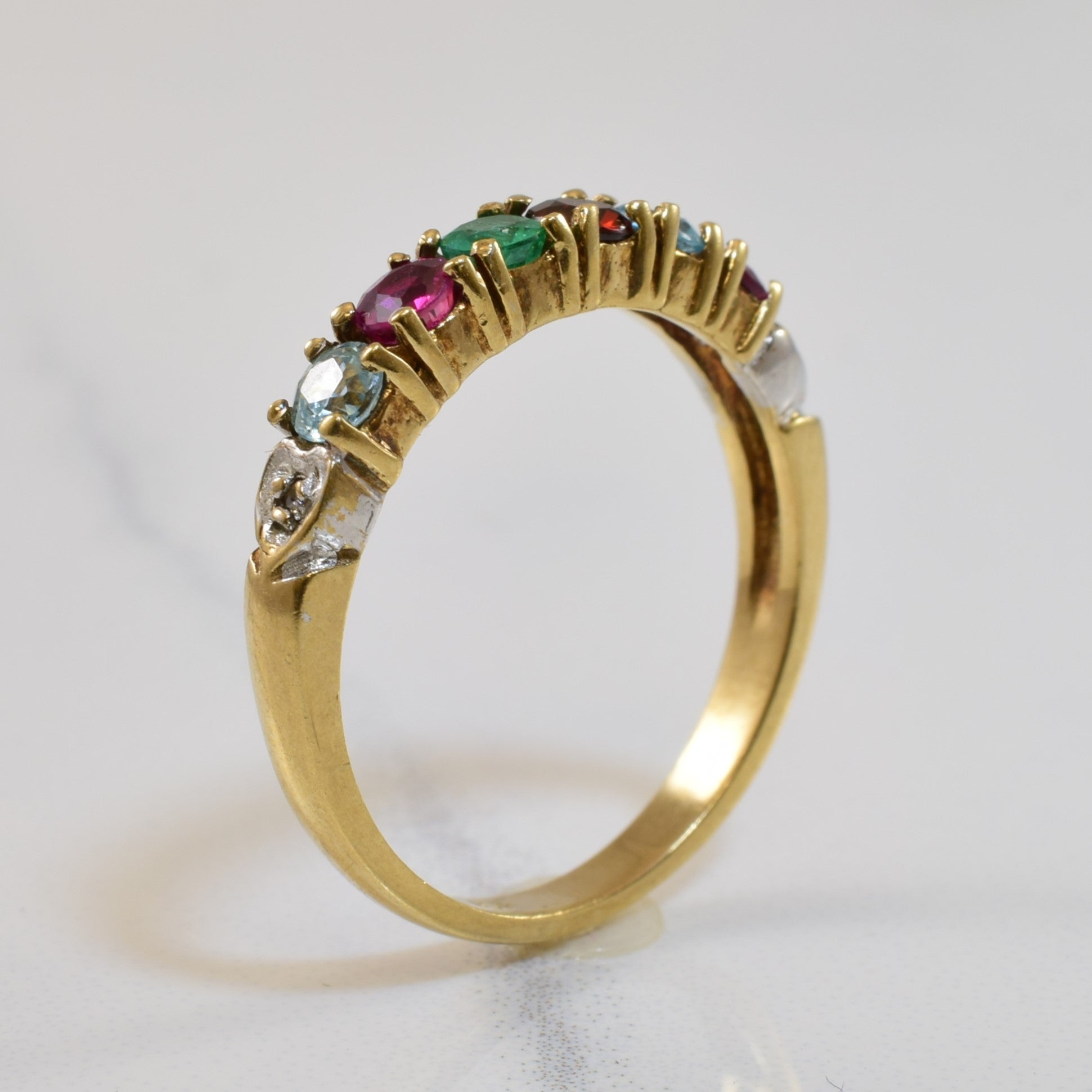 Mixed Gem & Diamond Ring | 0.86ctw, 0.01ctw | SZ 7 |