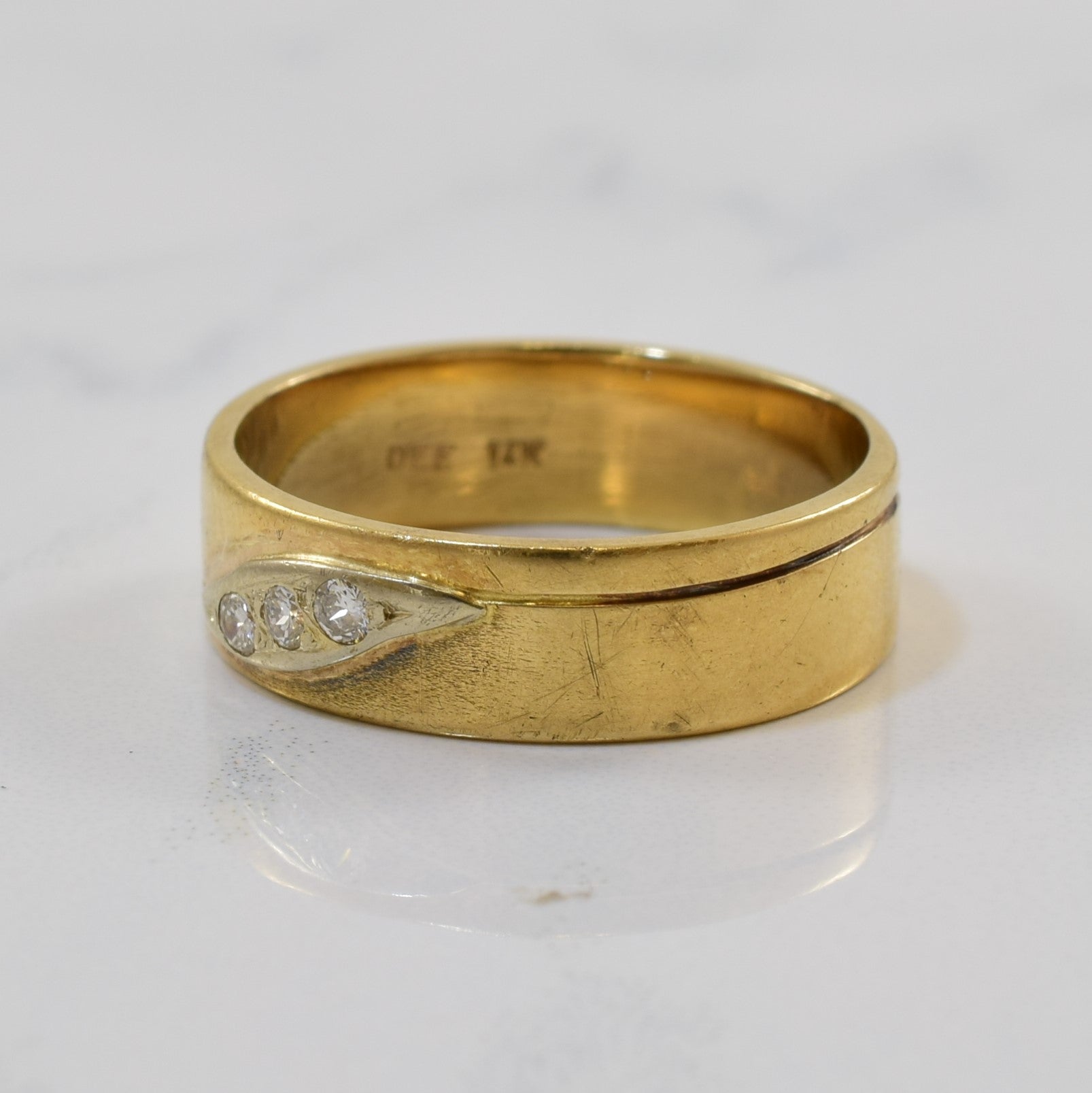 Diamond Detailed Bypass Band | 0.06ctw | SZ 7.5 |