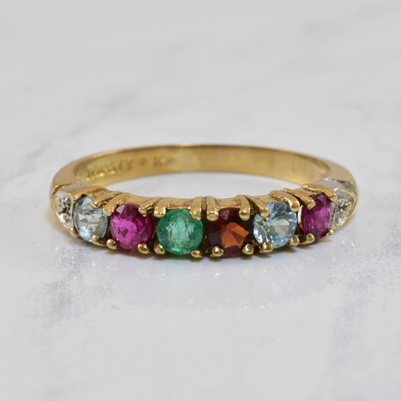 Mixed Gem & Diamond Ring | 0.86ctw, 0.01ctw | SZ 7 |