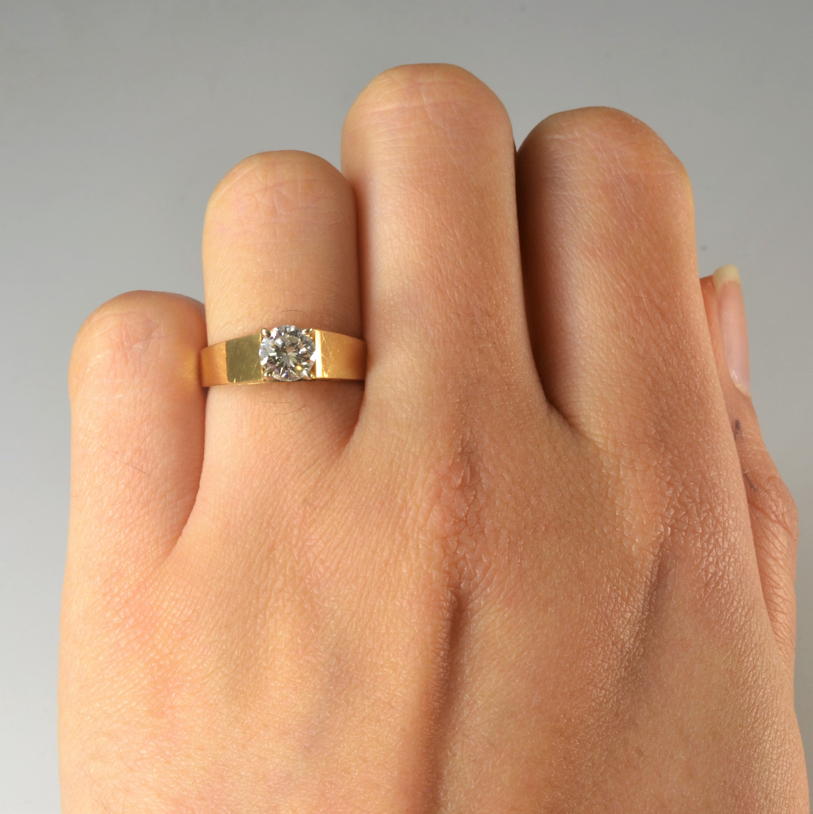Wide Band Cathedral Engagement Ring | 0.59ct | SZ 4.5 |