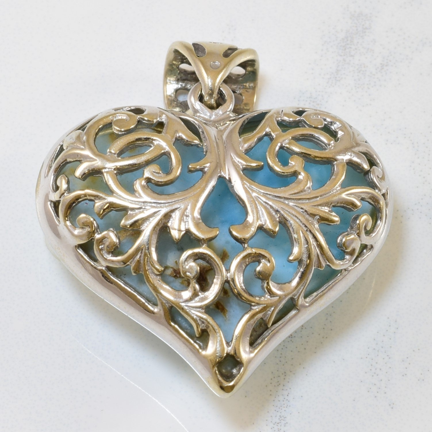 Larimar Heart Pendant | 30.00ct |