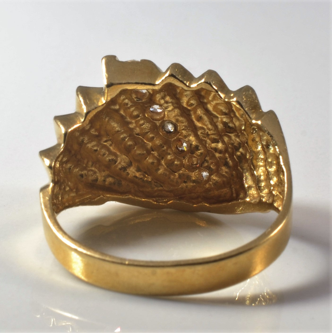Textured Channel Diamond Dome Ring | 0.14ctw | SZ 7.25 |