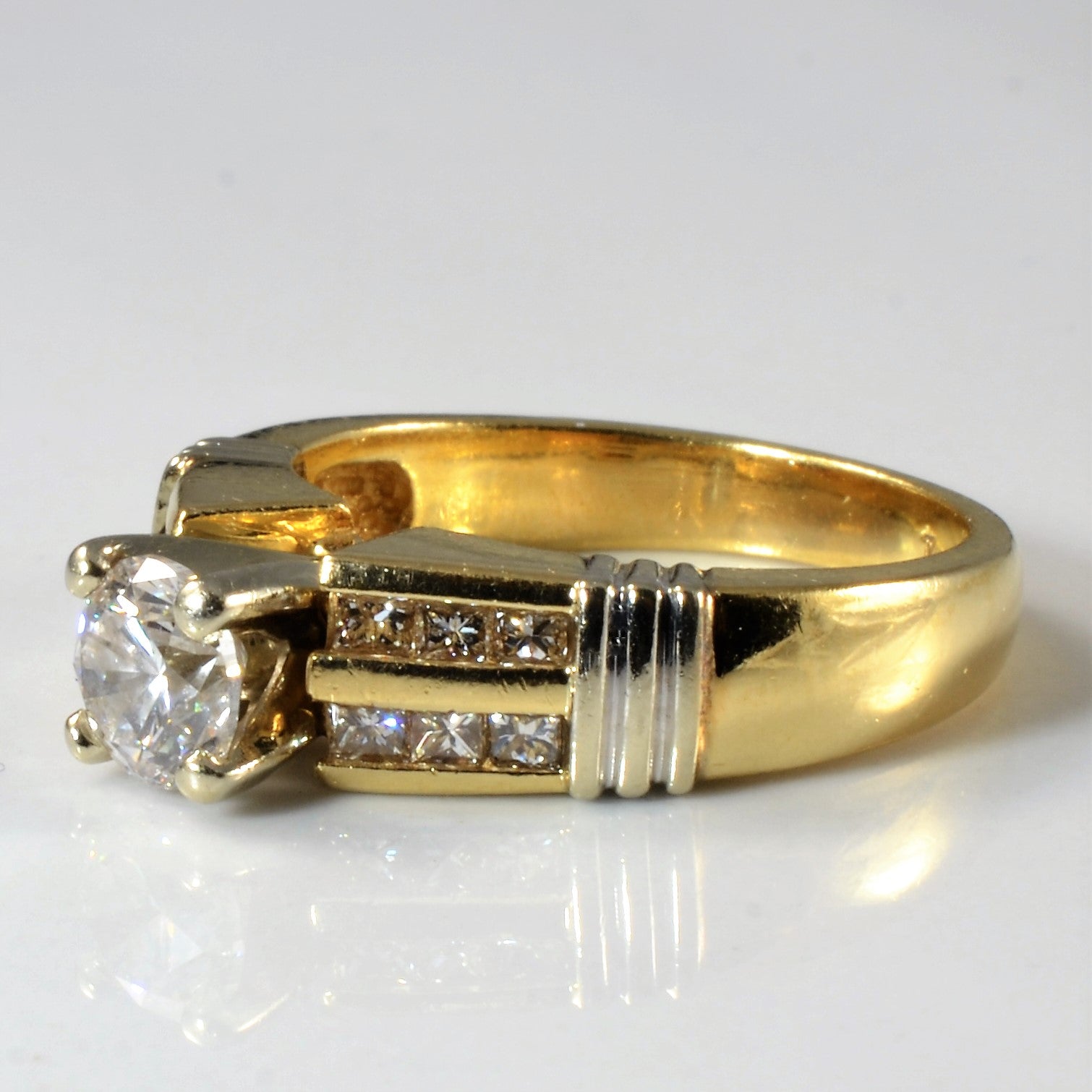 Double Channel Diamond Accent Engagement Ring | 1.26ctw | SZ 6 |