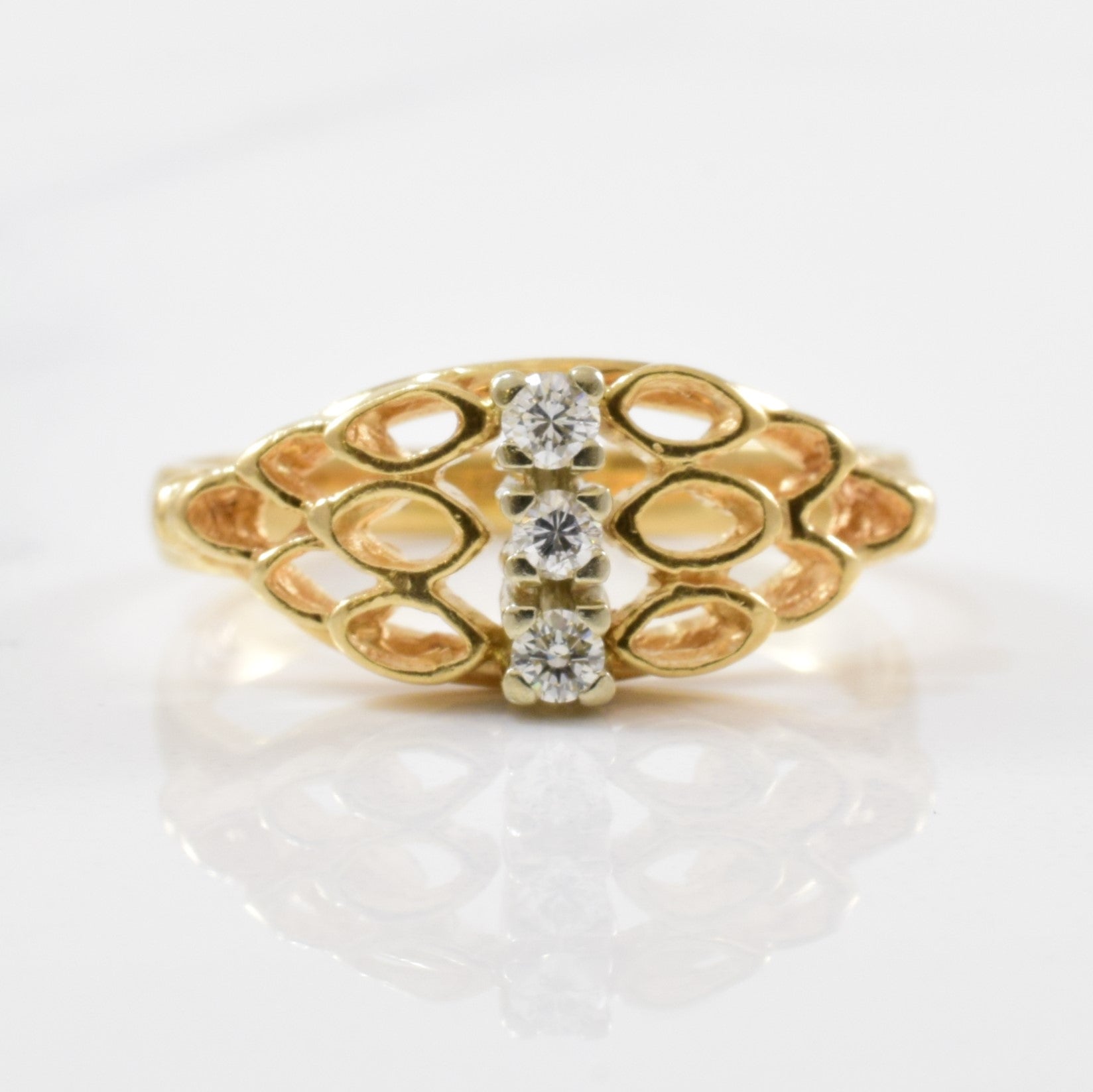 Diamond Honeycomb Ring | 0.07ctw | SZ 4.75 |
