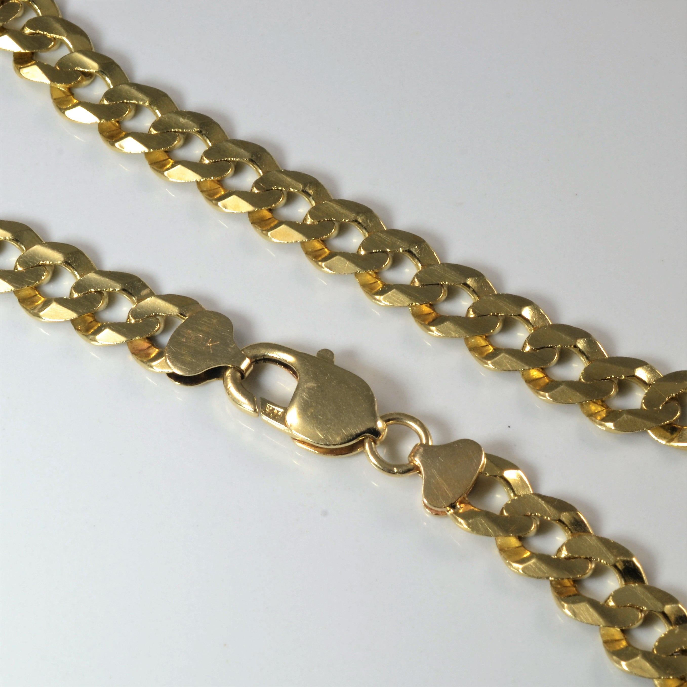 Chaîne gourmette en or jaune 10 carats | 22 pouces |